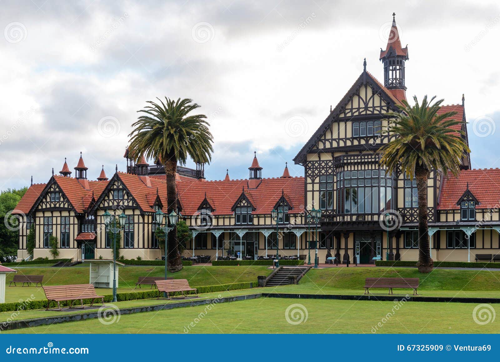 Rotorua Museum And Garden At Sunrise, New Zealand Stock Image - Image ...
