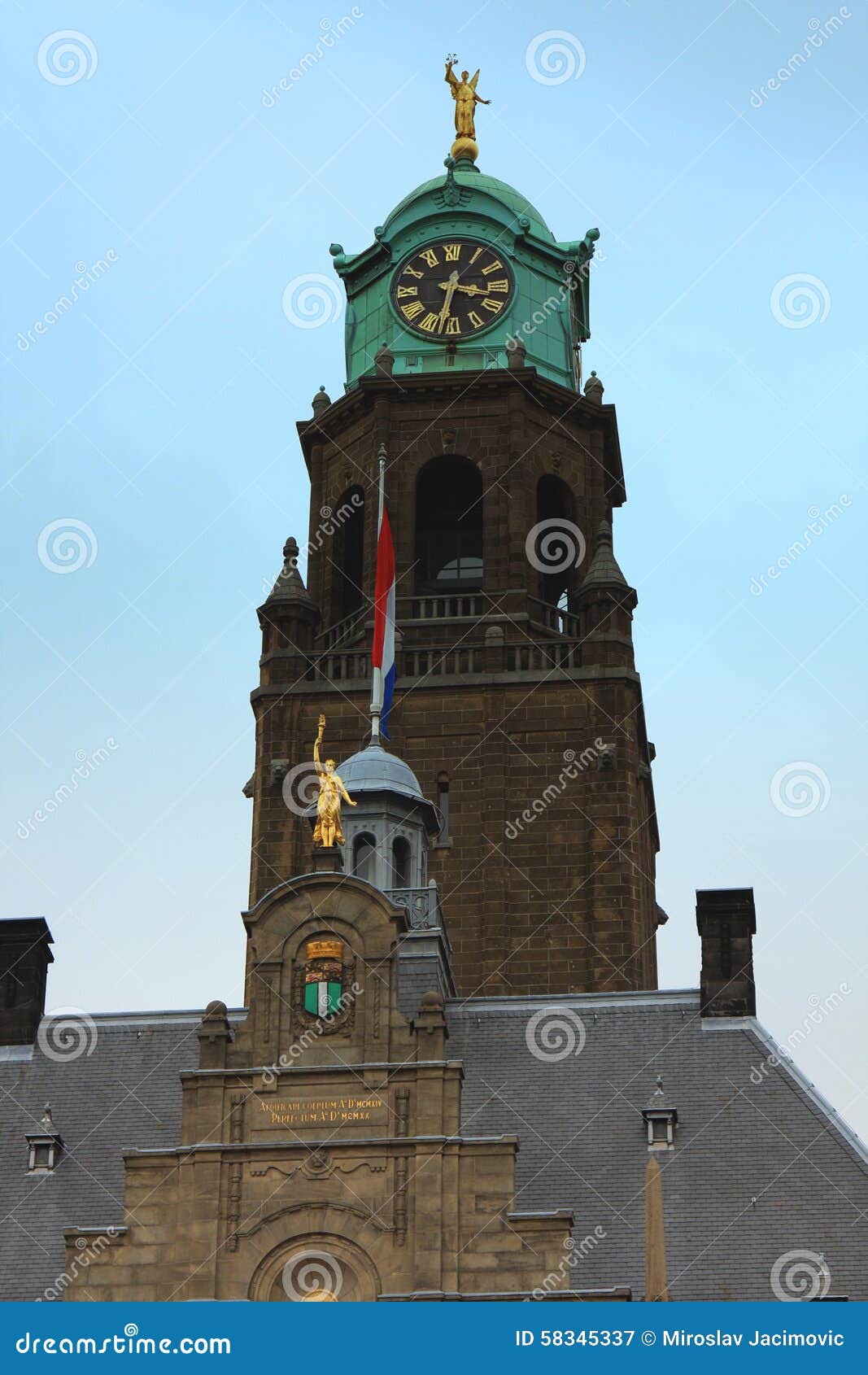 Rotterdam Town Hall, the Tower Stock Image Image of europe, exterior