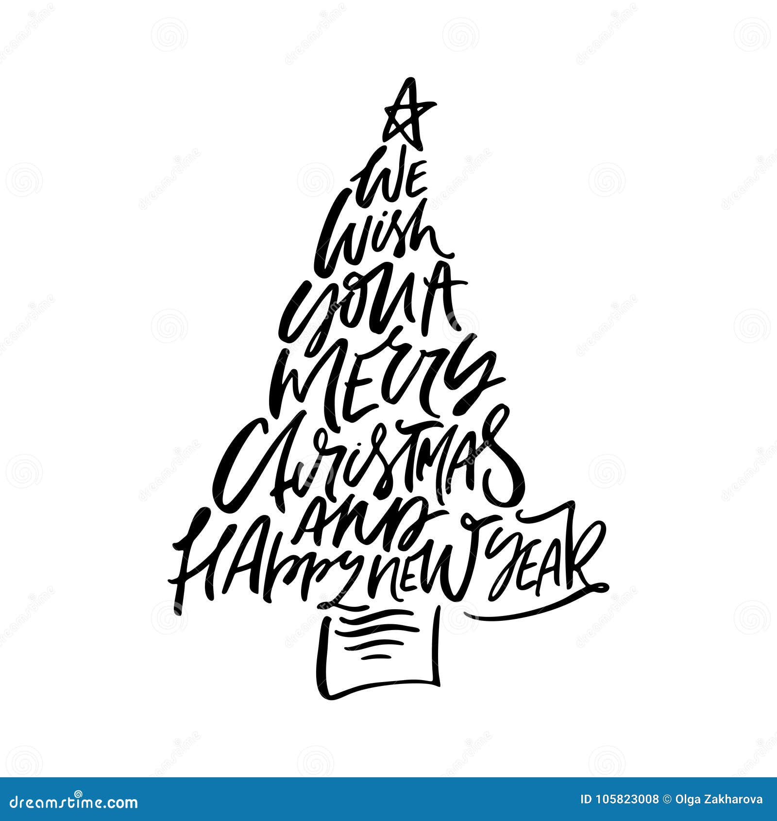 Rotulação Da árvore De Natal Ilustração do Vetor - Ilustração de frase,  tipografia: 105823008