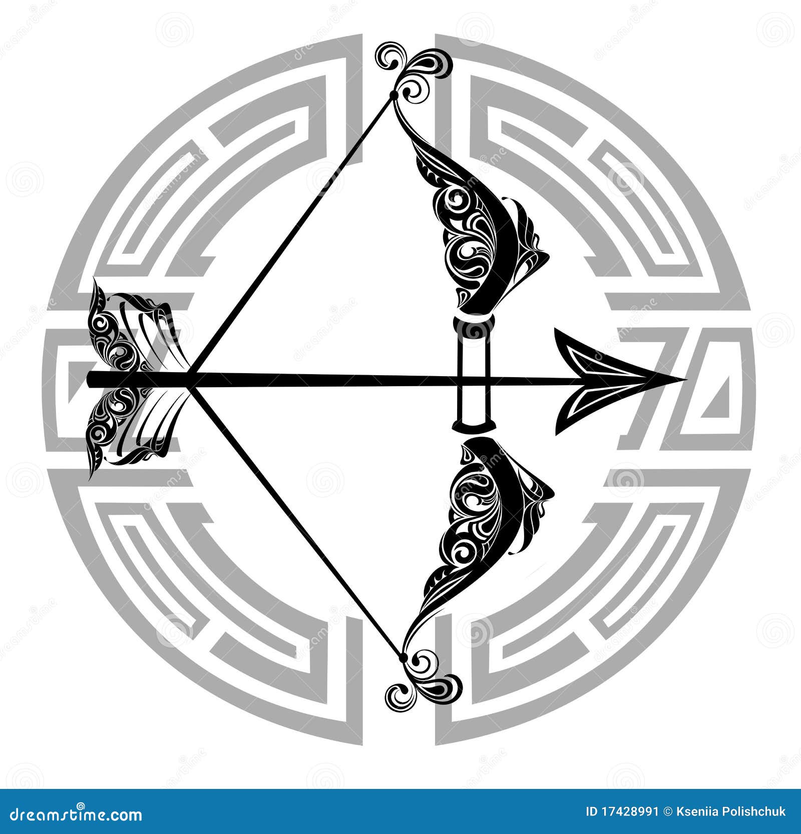 image stock roue de zodiaque avec le signe du sagittaire image