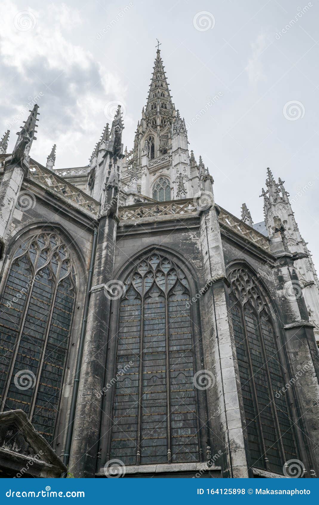 View of the Historic Flamboyant Gothic Church of Saint-Maclou in Rouen ...