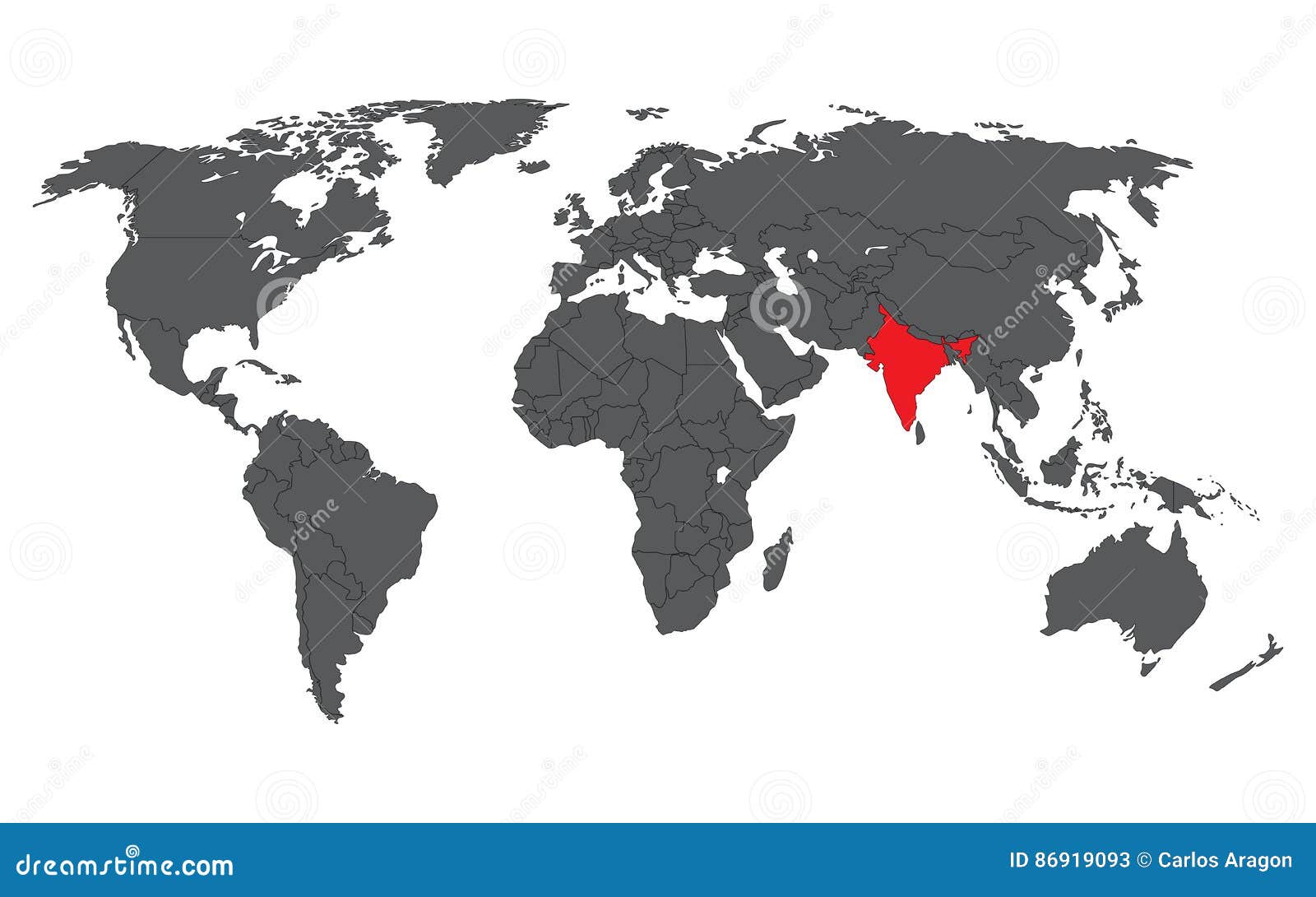 Rouge Dinde Sur La Carte Grise Du Monde Illustration Stock