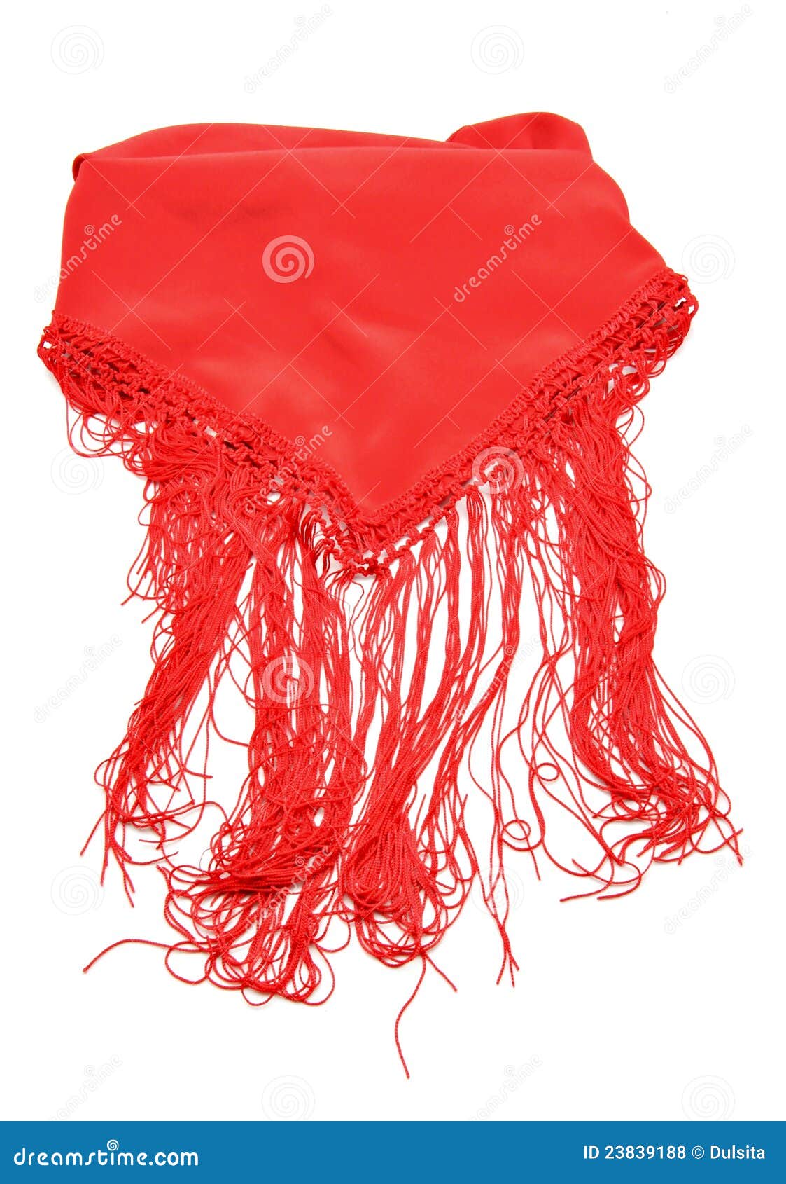 Rouge espagnol de Mantilla, entouré par le fond blanc