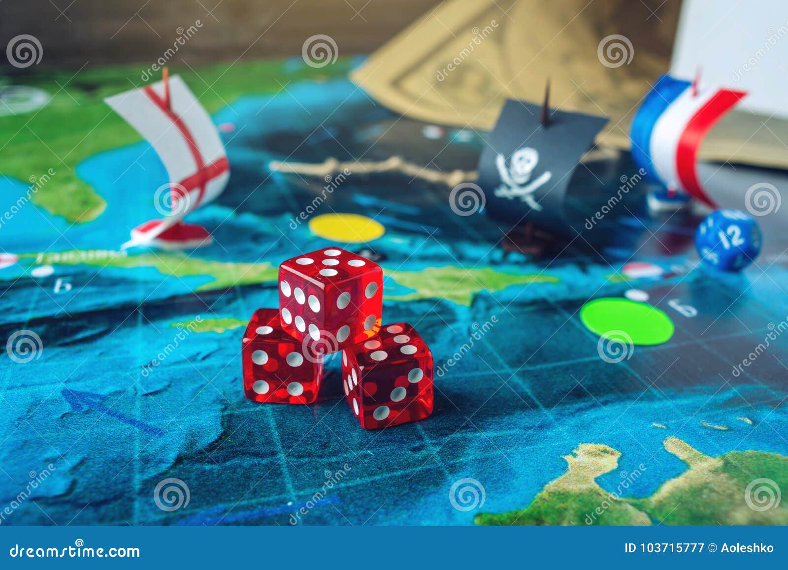 Rouge Jouant Des Os Sur La Carte Du Monde Des Jeux De