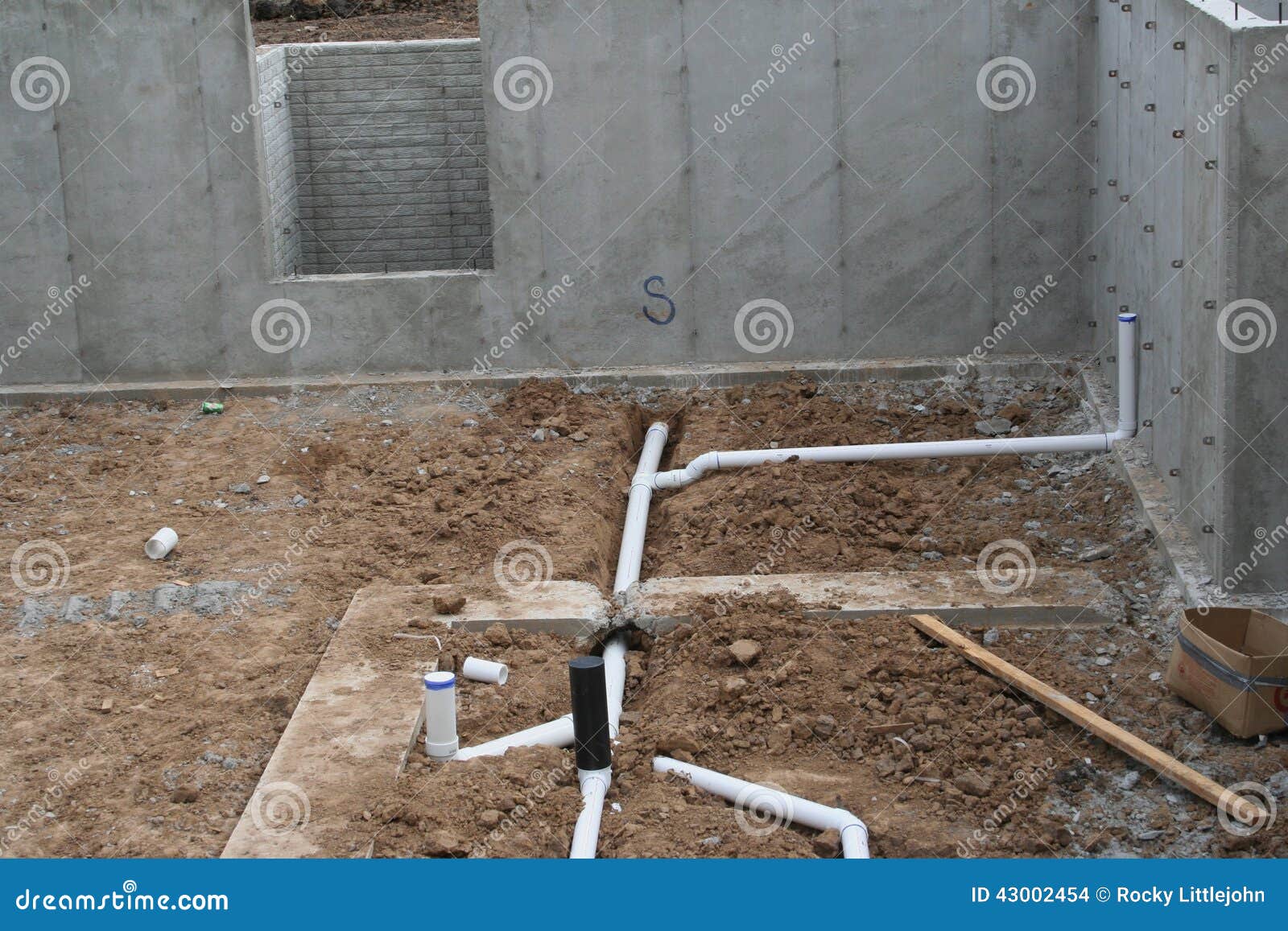 Rough In Basement Plumbing 2 Stock Photo Image Of Bathroom