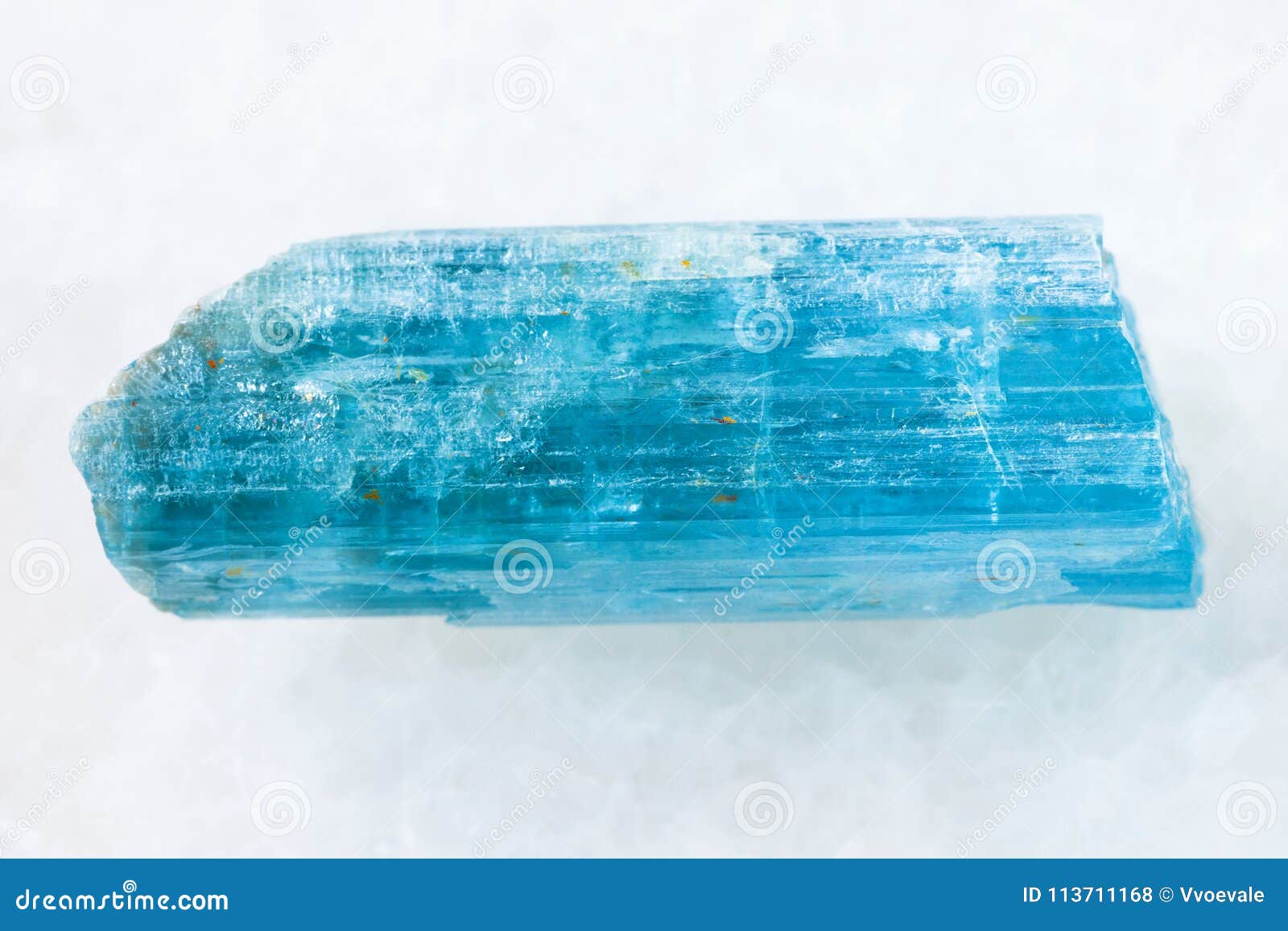 Rough Crystal of Aquamarine (blue Beryl) on White Stock Photo - Image ...