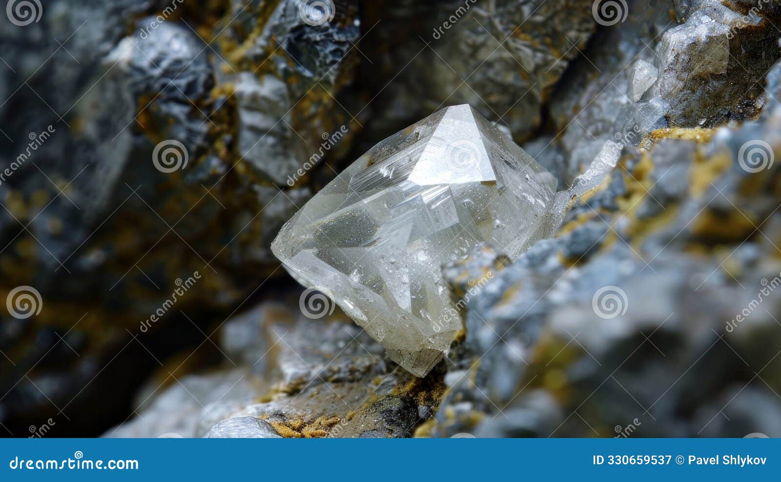 rough diamond, precious stone in mines. concept of mining and extraction of rare ores.