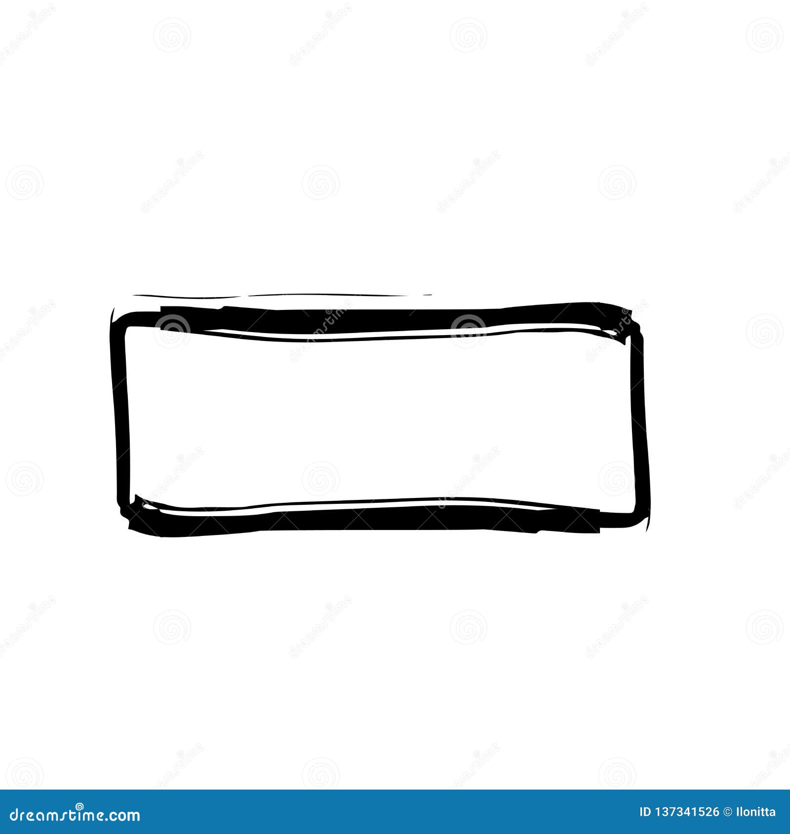 Rough Hand Drawn Square Black Isolated Frame Stock Vector