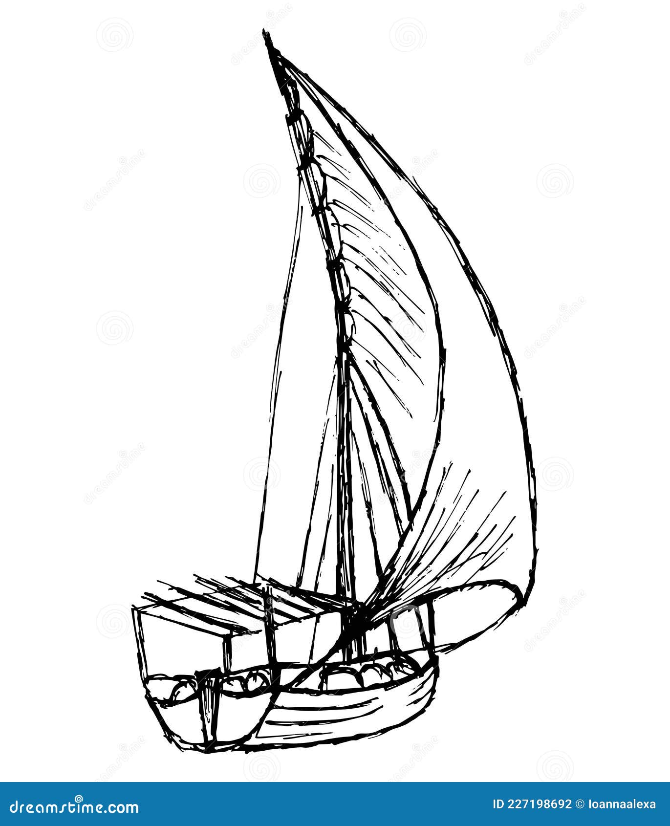 sailboat drawing outline