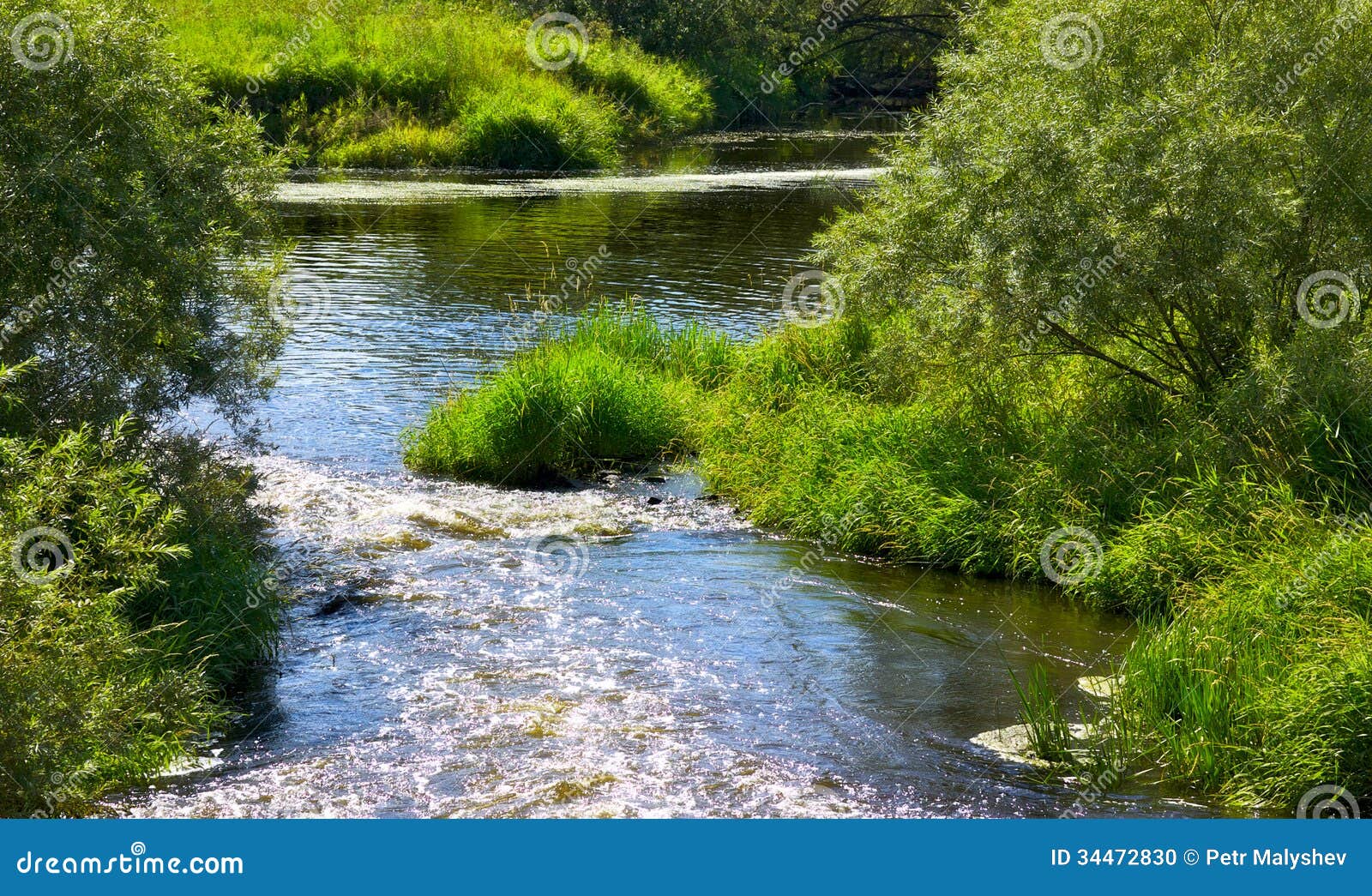 Rough River stock photo. Image of motion, rock, green 34472830