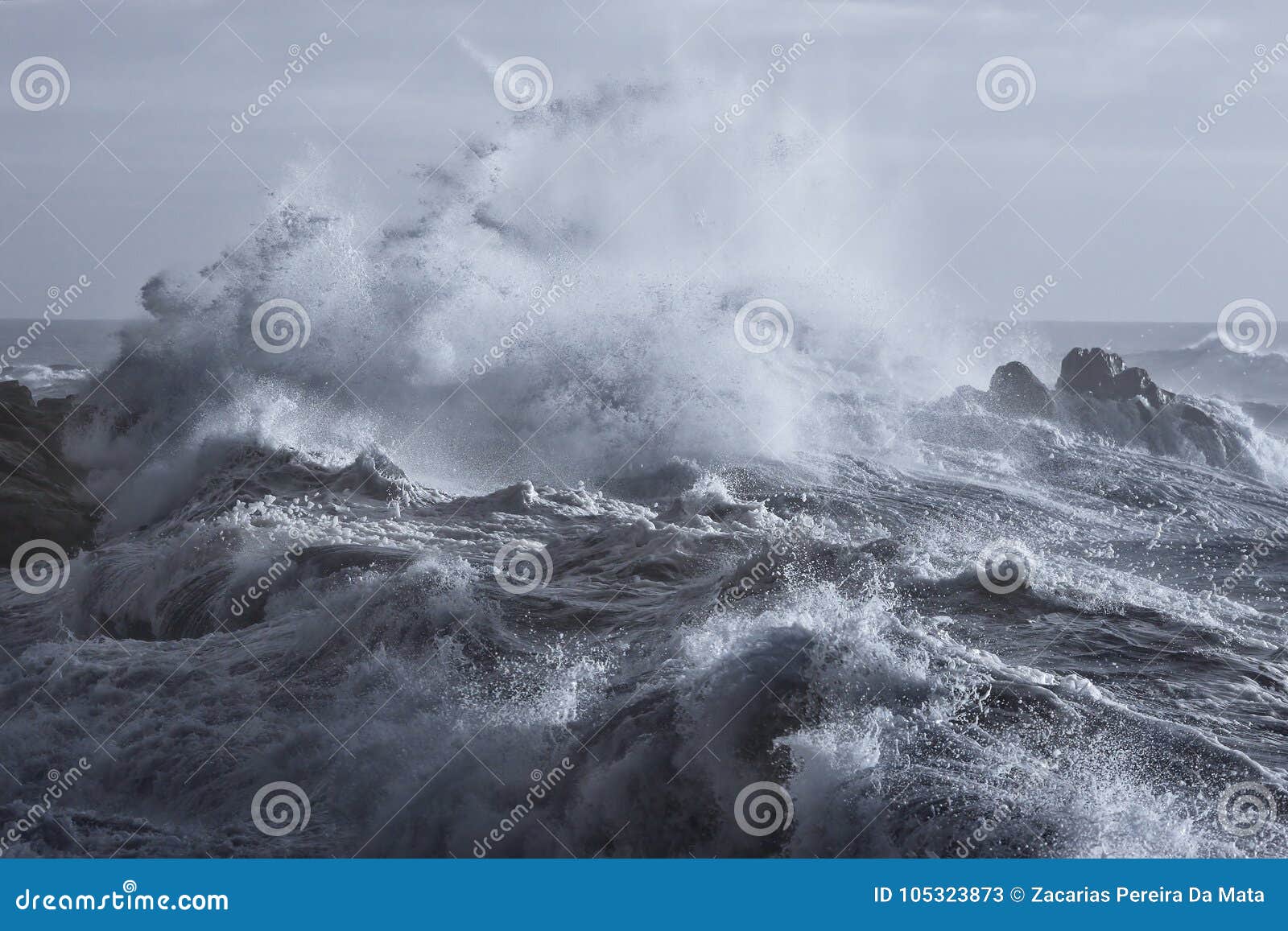 rough sea on the coast