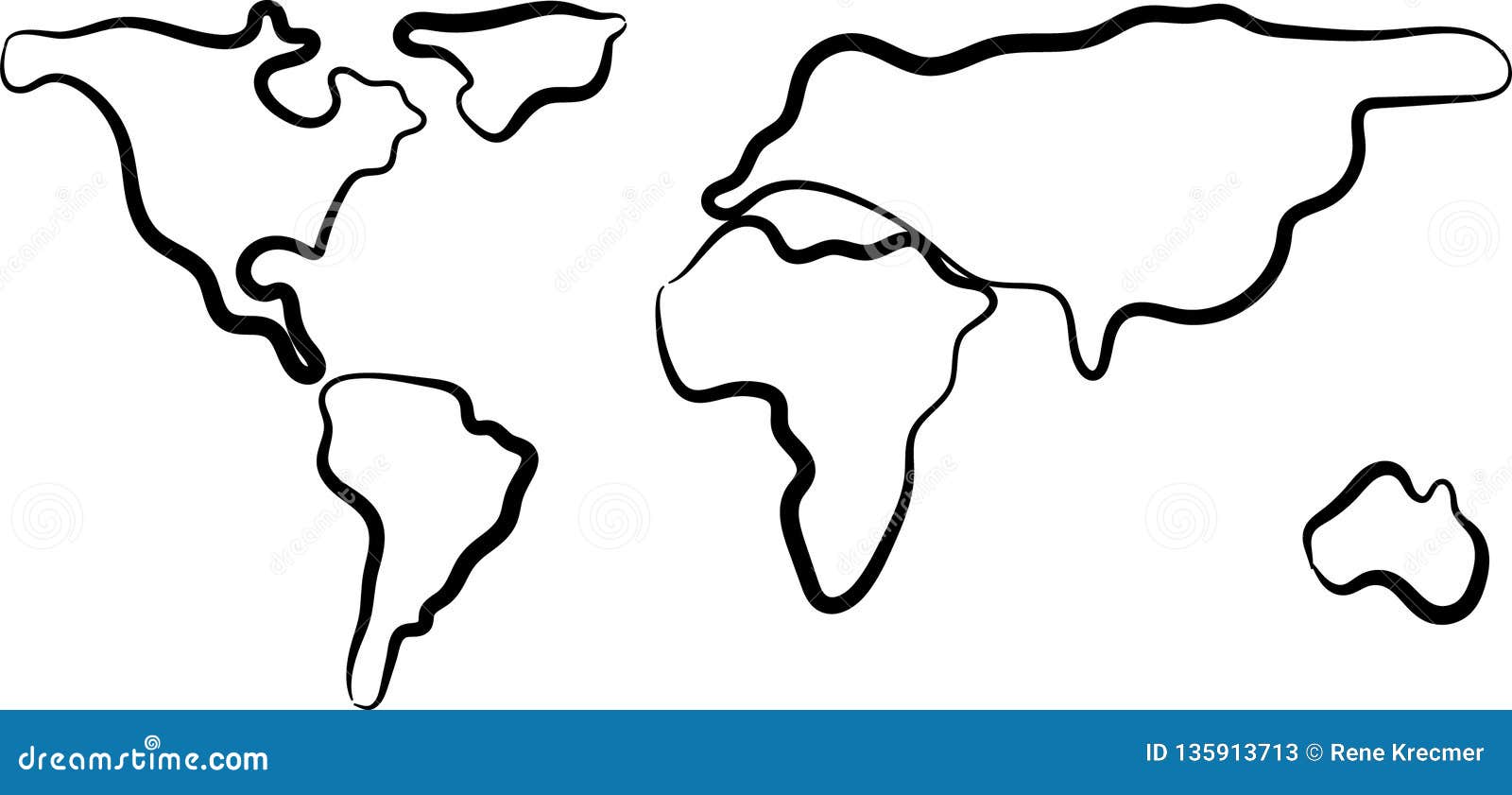 Rough Sketch Black World Map White Vector Illustration Clipart And  Illustrations