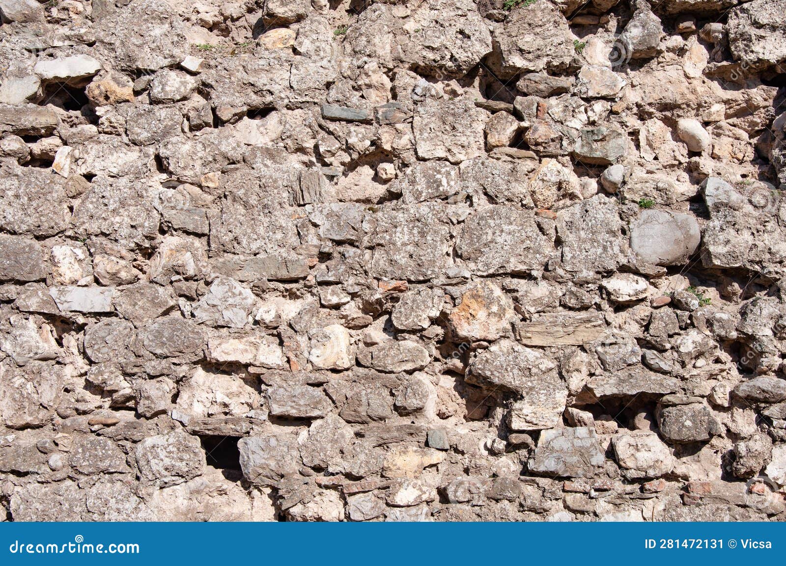 Closeup of Rough Stone Wall Background Stock Image - Image of limestone