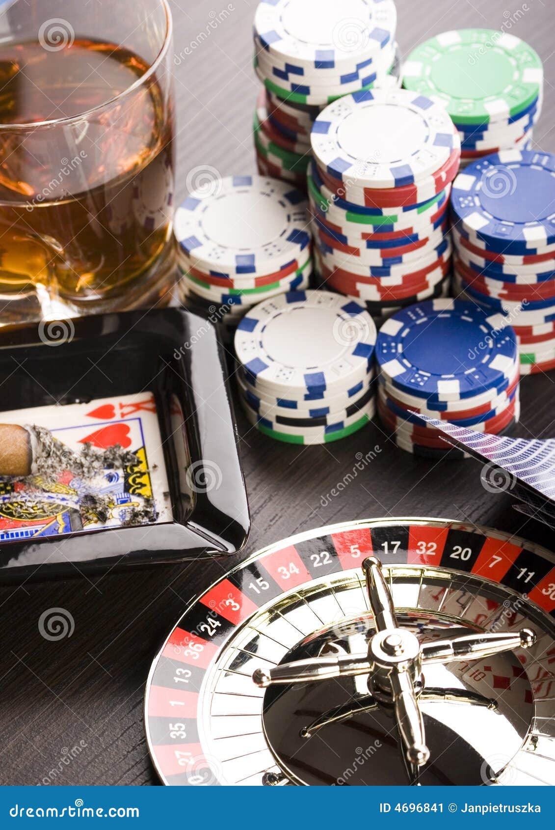 Roulette & Chips in Casino Stock Image Image of gambling, game 4696841