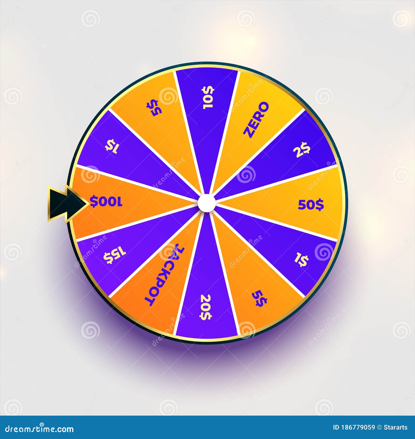 Roulette Fortune Spin Wheel of Luck Design Stock Illustration