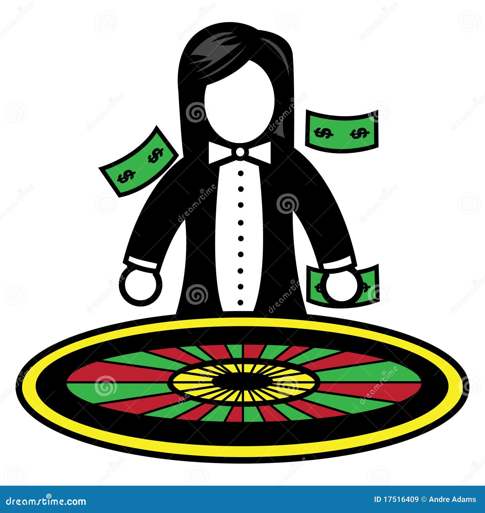 Roulette wheel dealer stock vector. Illustration of dealer 17516409