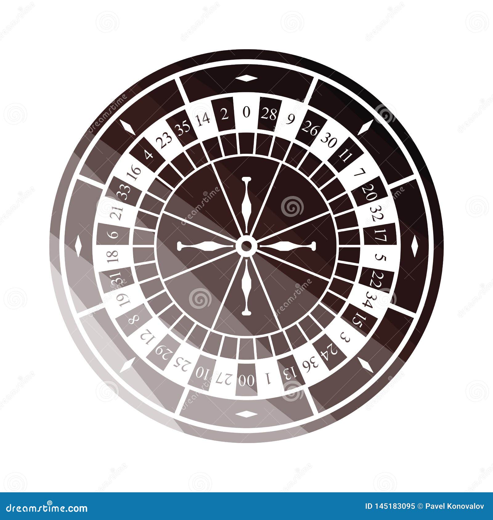 Roulette wheel icon stock vector. Illustration of gamble 145183095