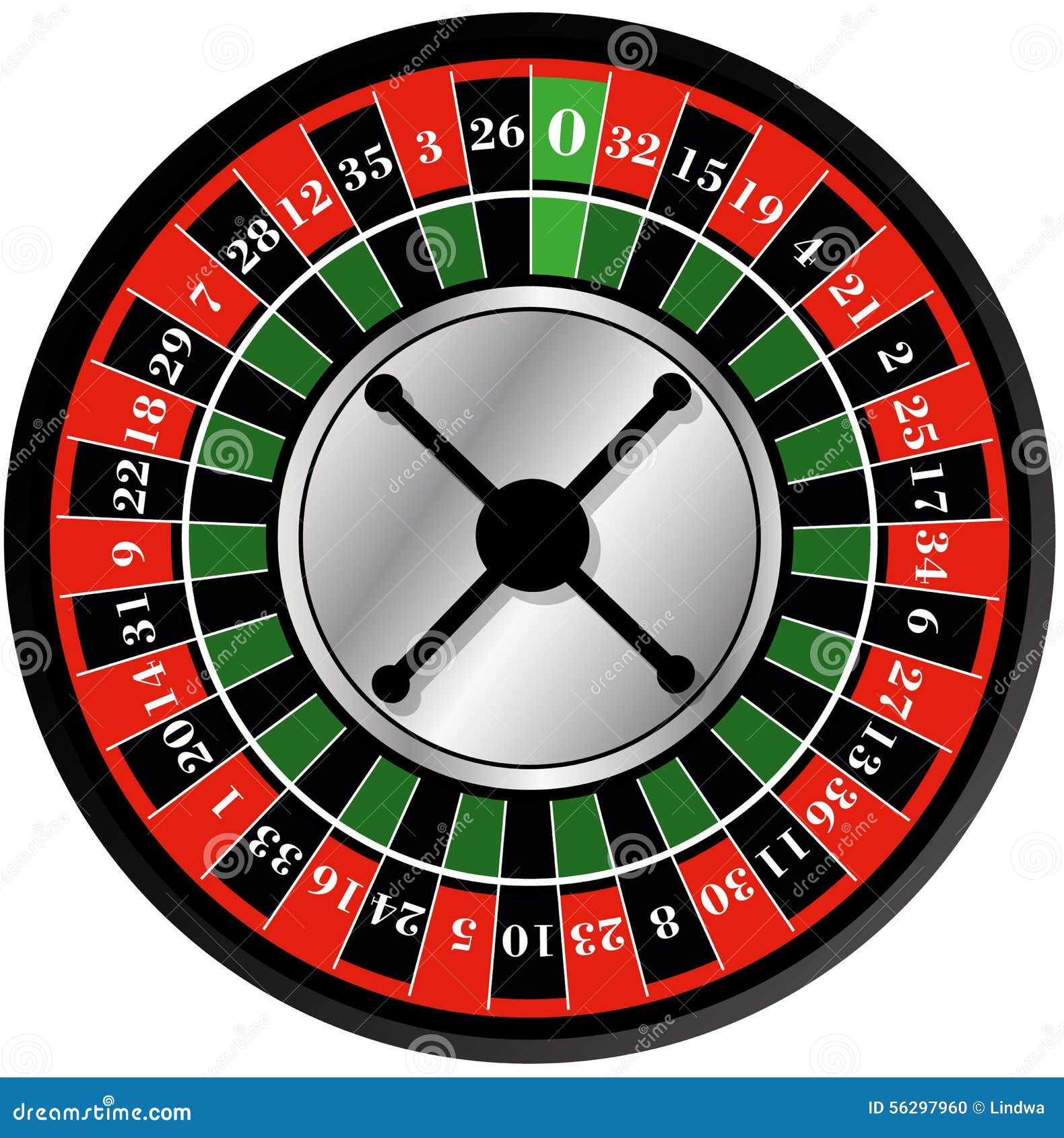 Roulette wheel stock vector. Illustration of gambling - 56297960