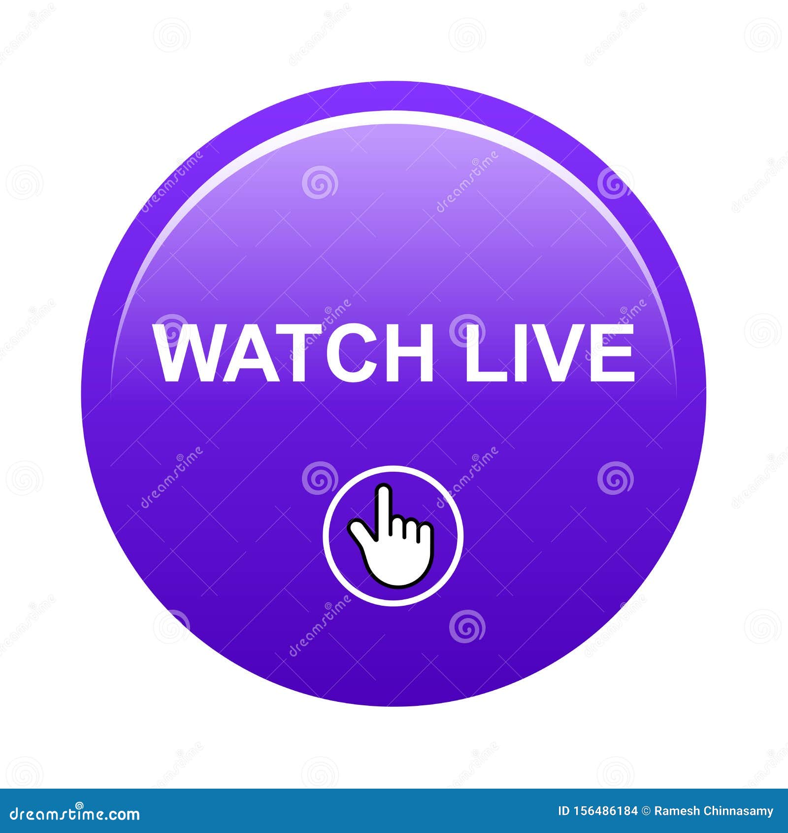 Watch live button stock vector. Illustration of digital 156486184