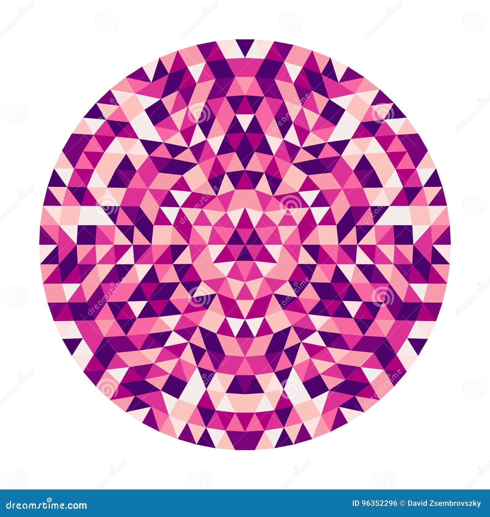 Round Abstract Geometric Triangle Kaleidoscopic Mandala Design Symmetric Vector Pattern Art