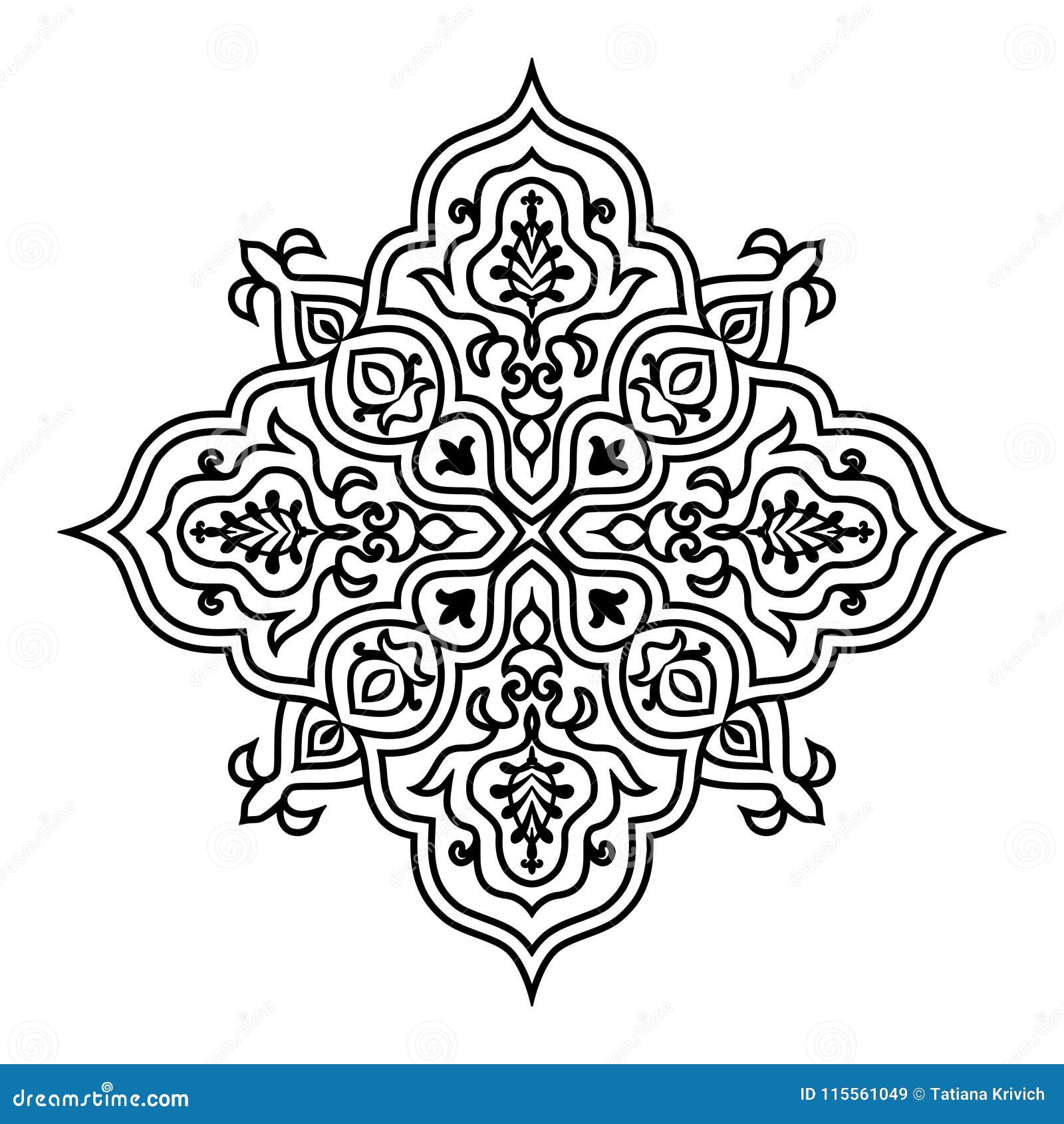 Download Round Abstract Ornament Of Coloring Book For Printing Stock Vector Illustration Of Hand Pattern 115561049