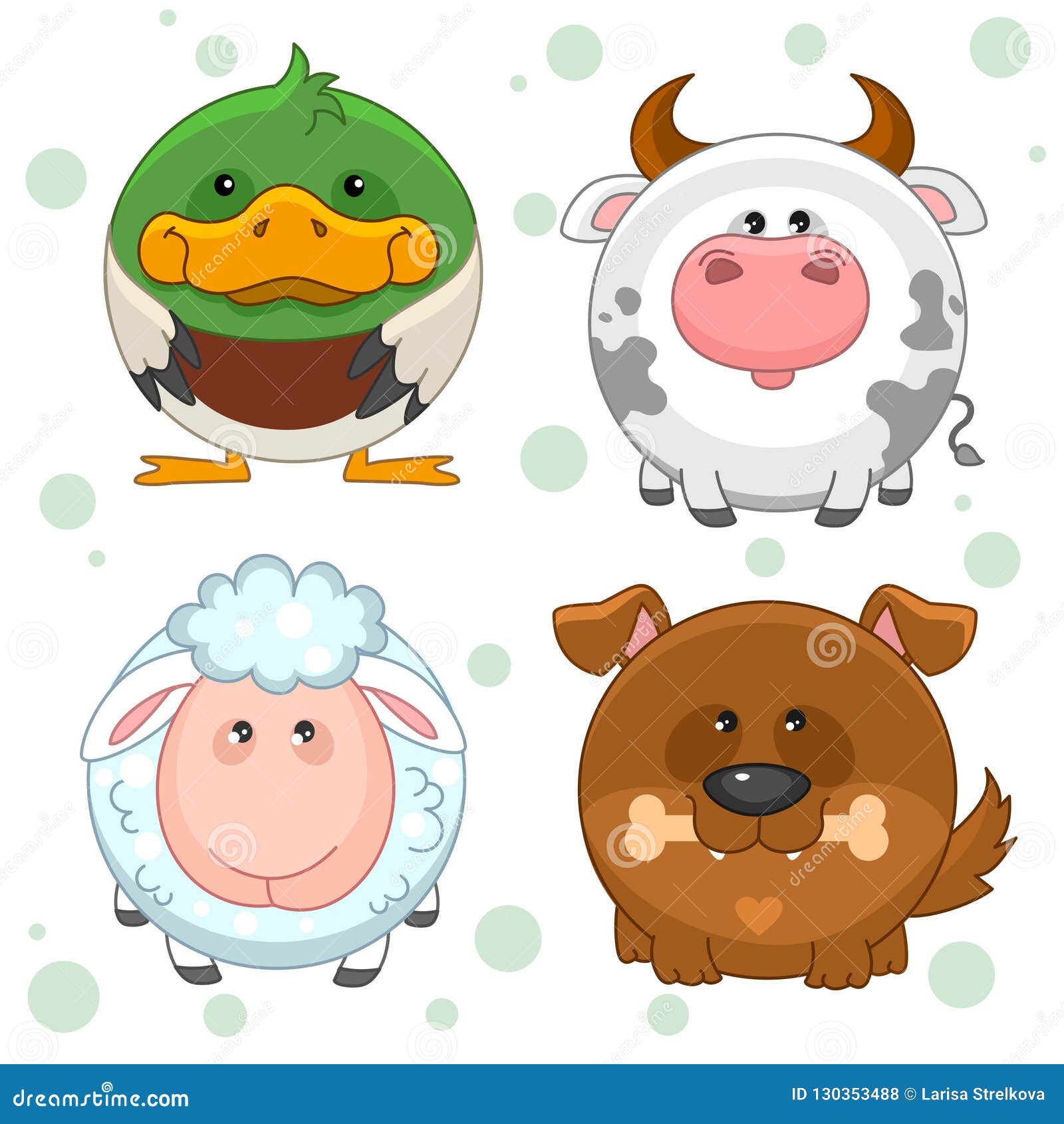 Round animals, part 3 stock vector. Illustration of design - 130353488