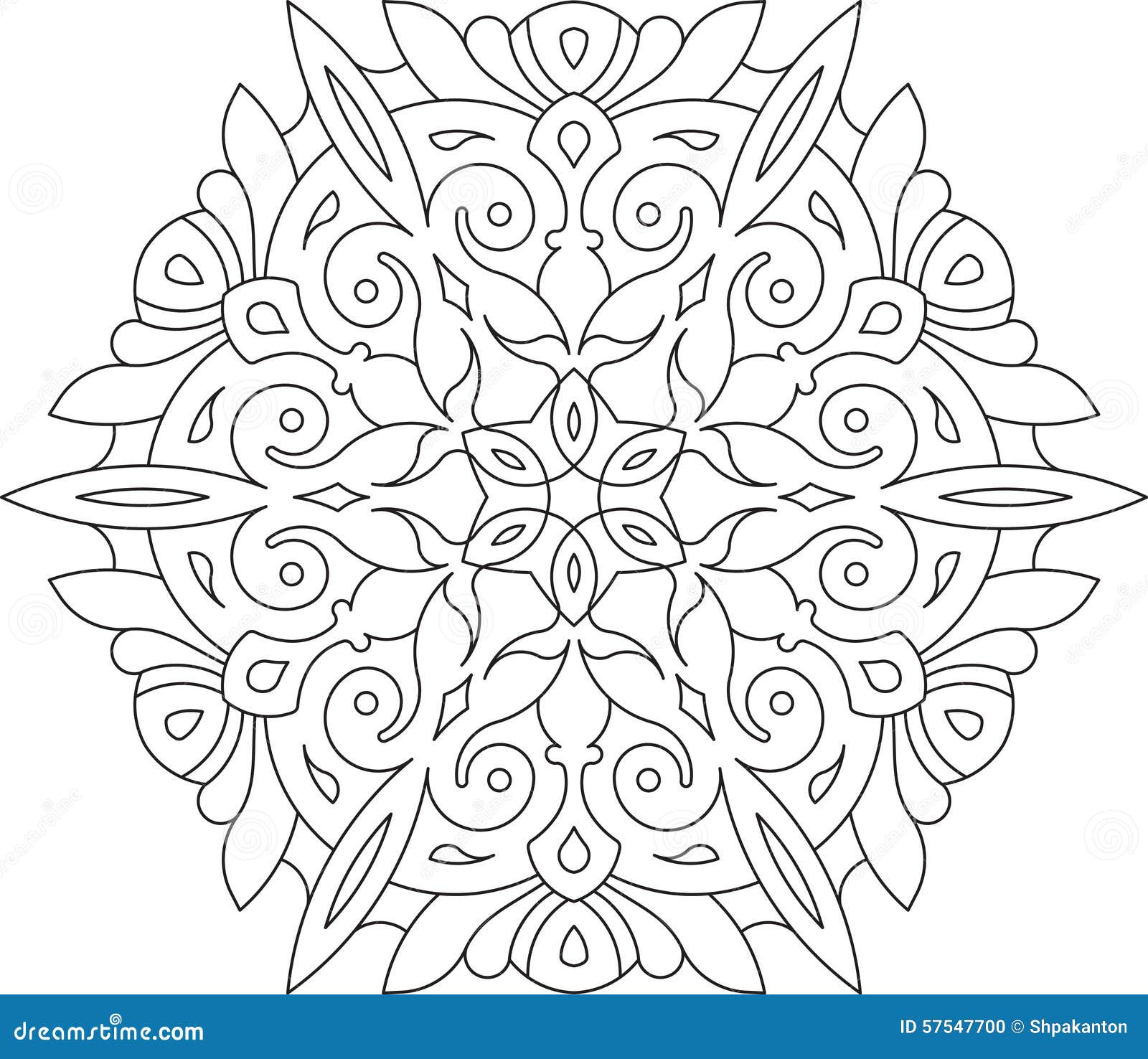 round asymmetrical decorative  - lace mandala in zentangl