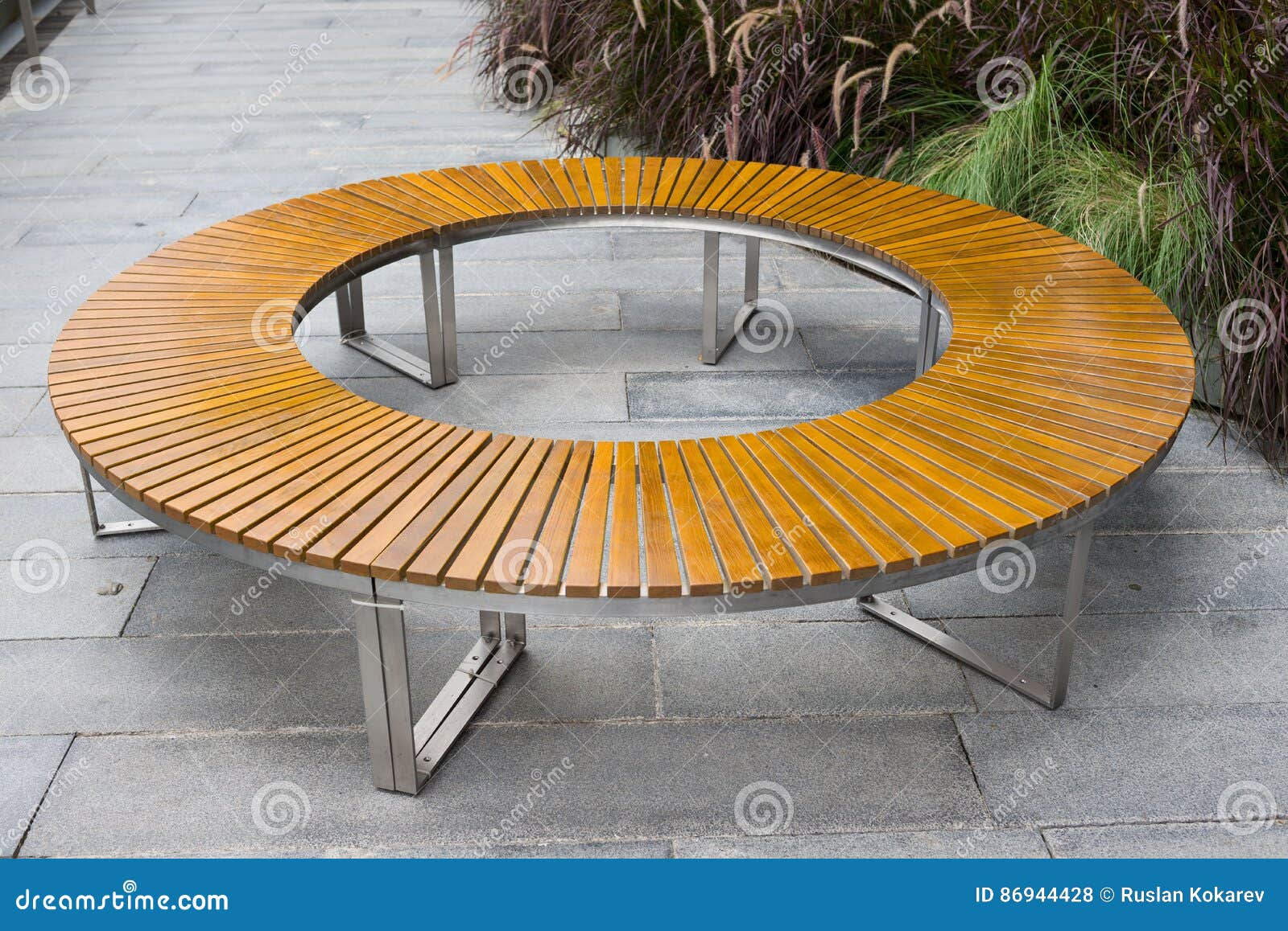Round bench. stock photo. Image of metal, comfortable - 86944428