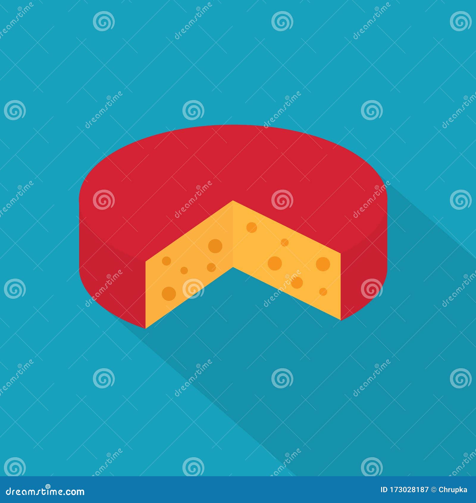 Round block of cheese stock vector. Illustration of round 173028187