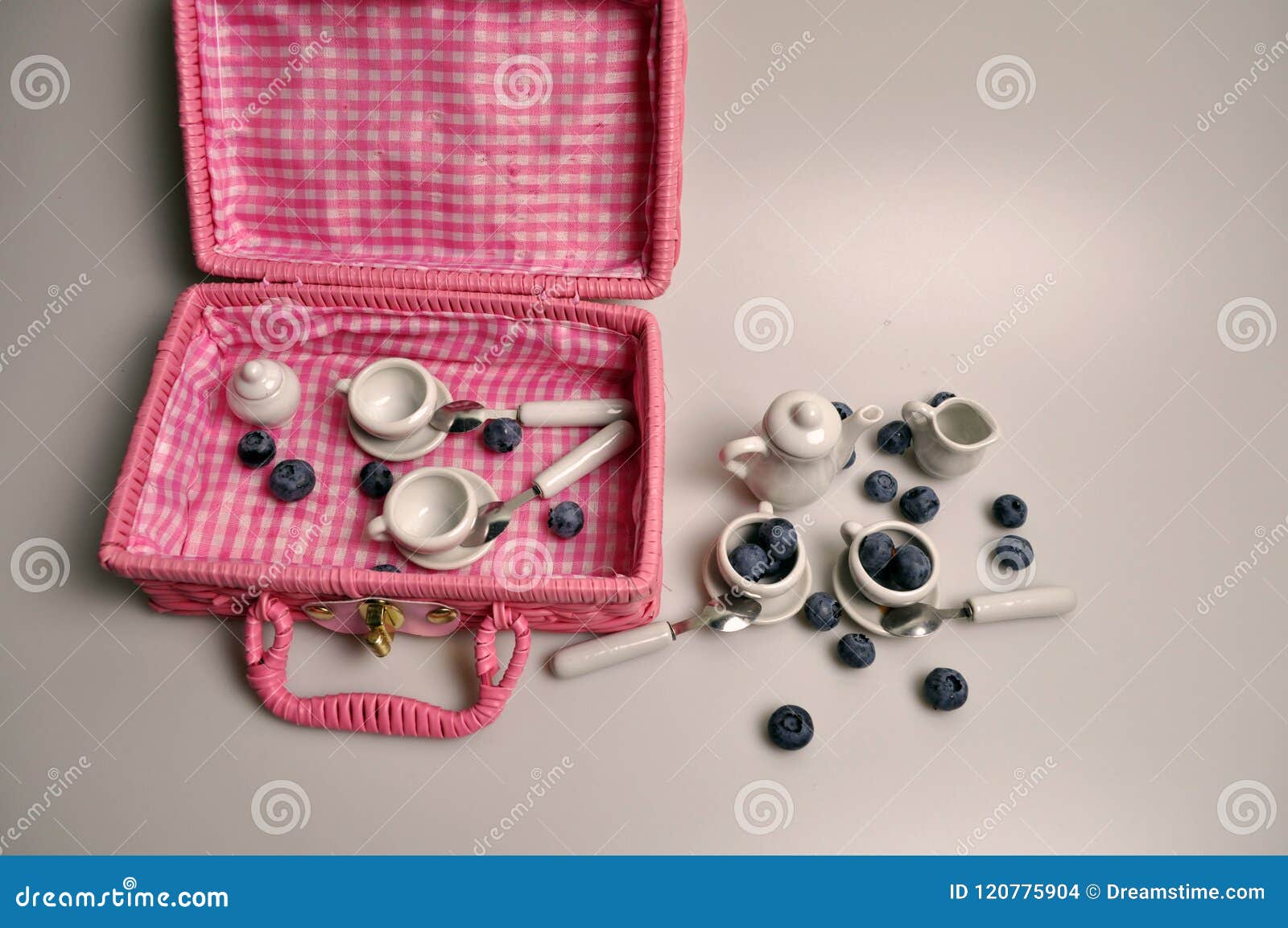 Round Blue Blueberry Berries with Ceramic White Dishes Stock Photo ...