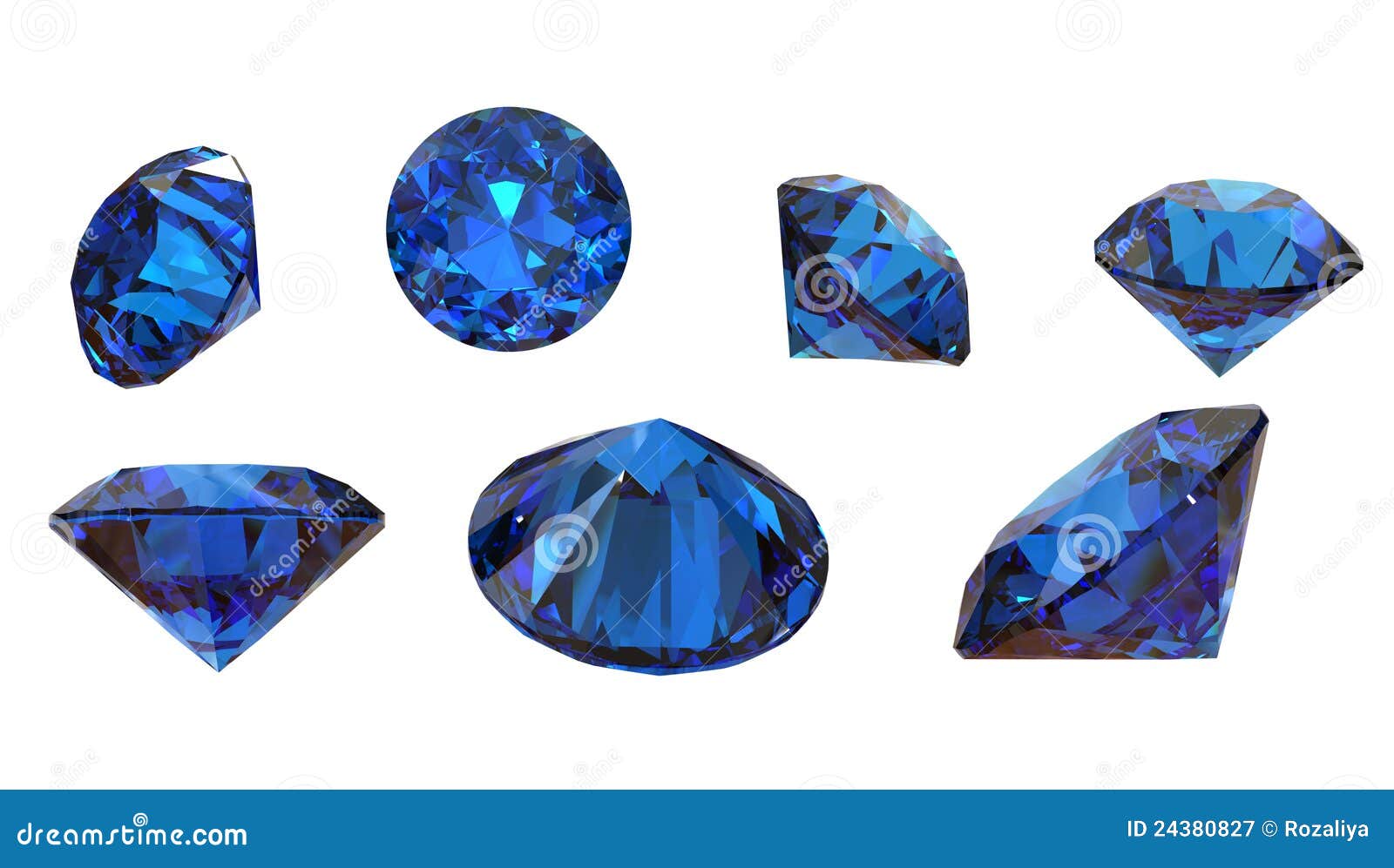 Round Blue Gemstone on White Background Stock Image Image of stone