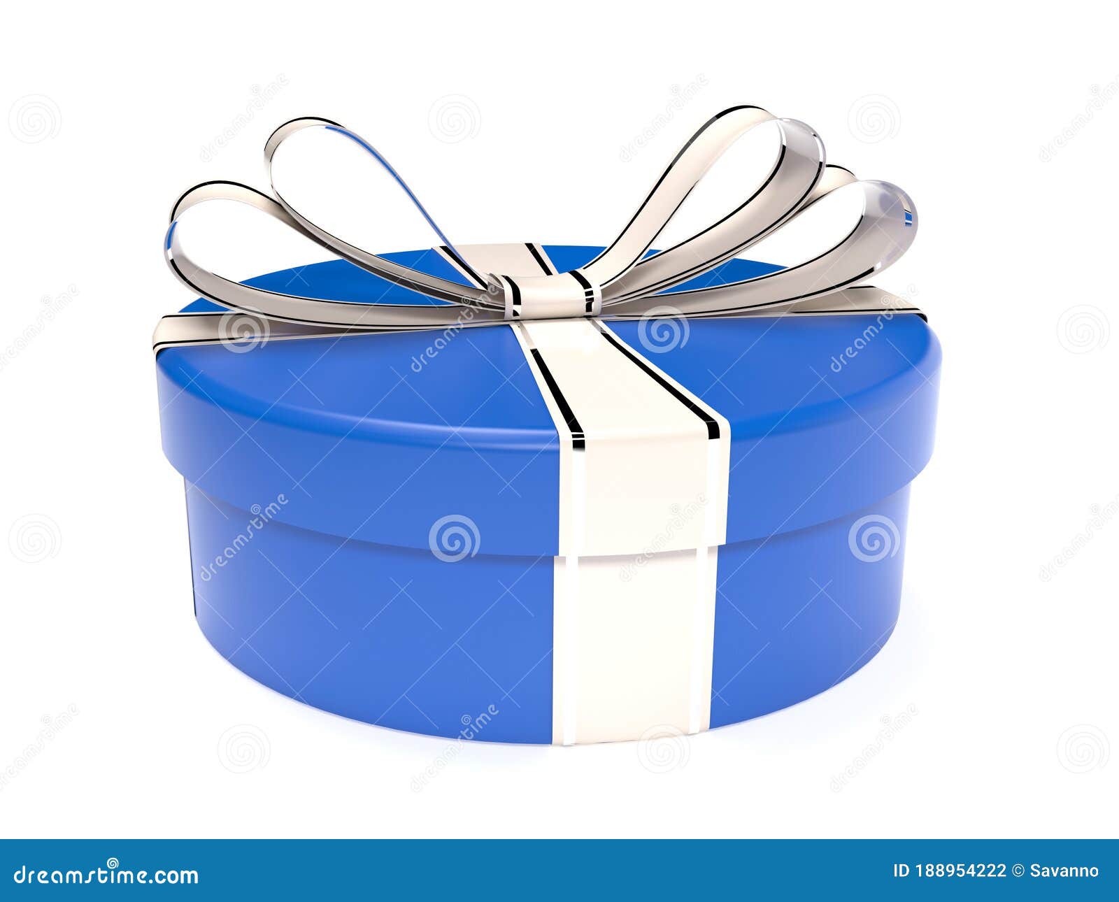 Round blue gift box stock illustration. Illustration of decoration