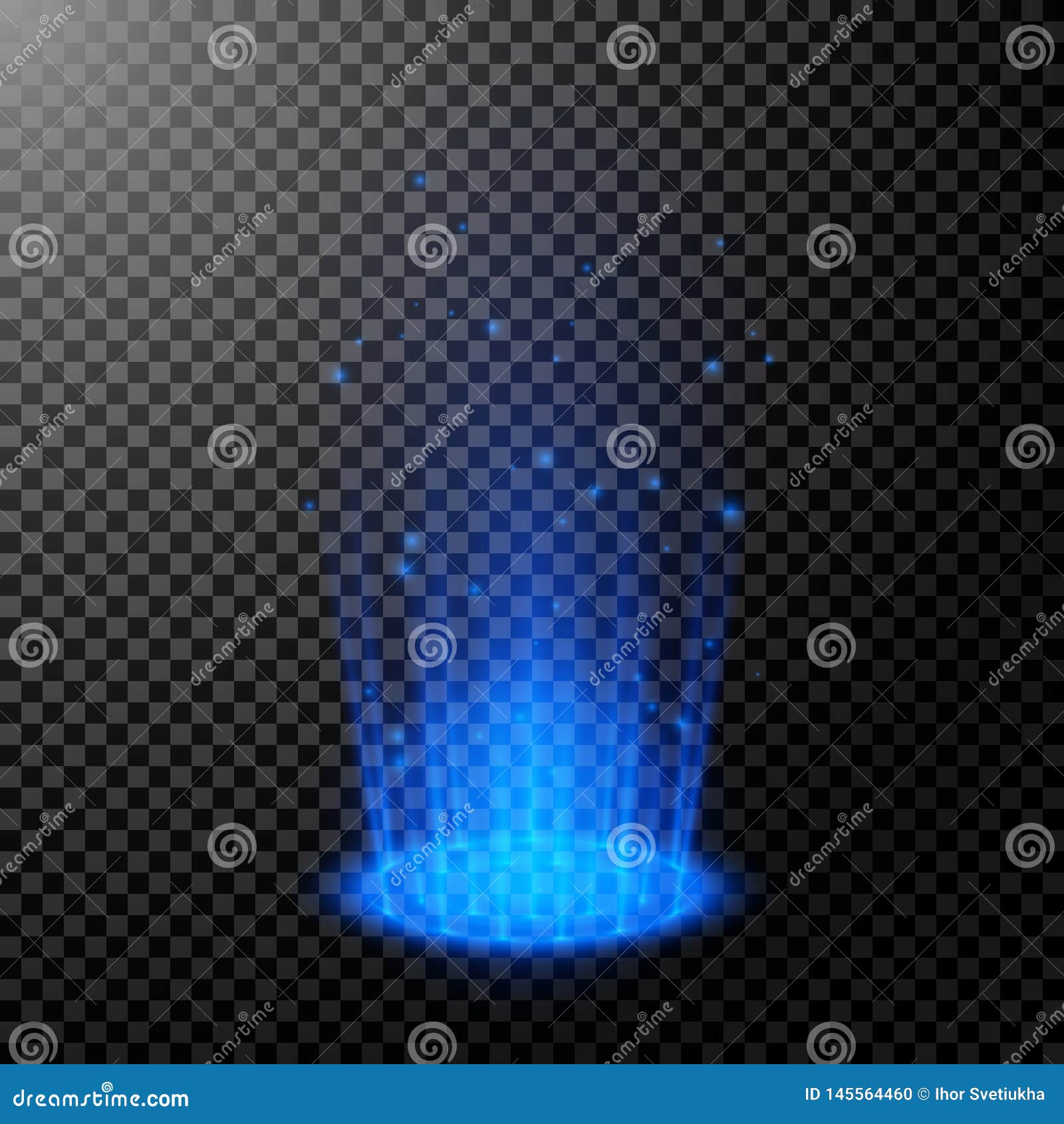 round blue glow rays. night scene with sparks. magic fantasy portal. empty light effect podium. futuristic teleport. 