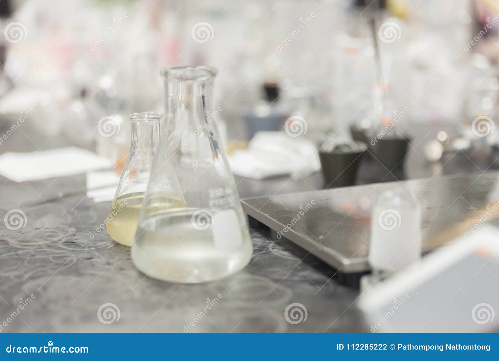 Round Bottom Flask and Burette Clamp Stock Photo Image of object