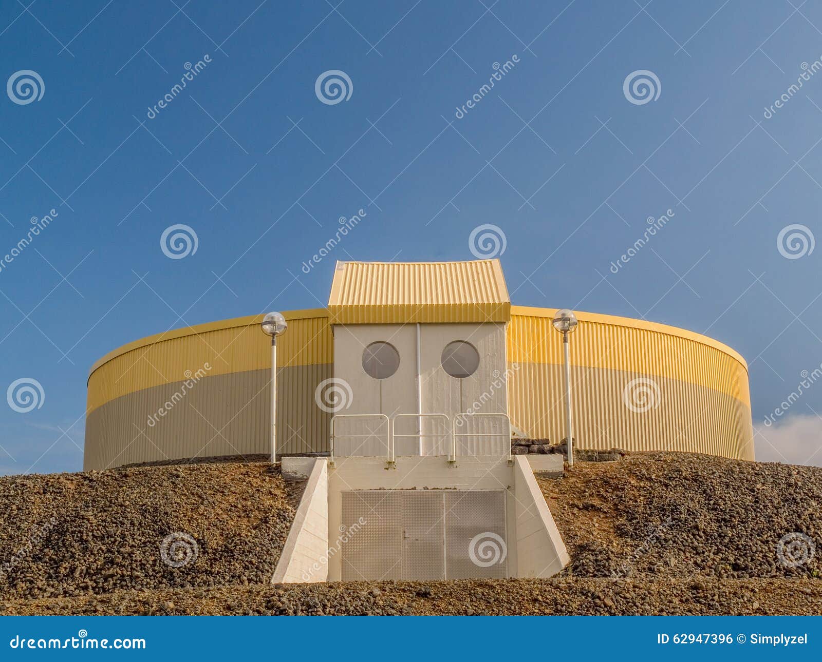 Round Building Iceland stock photo. Image of bright, stripes - 62947396