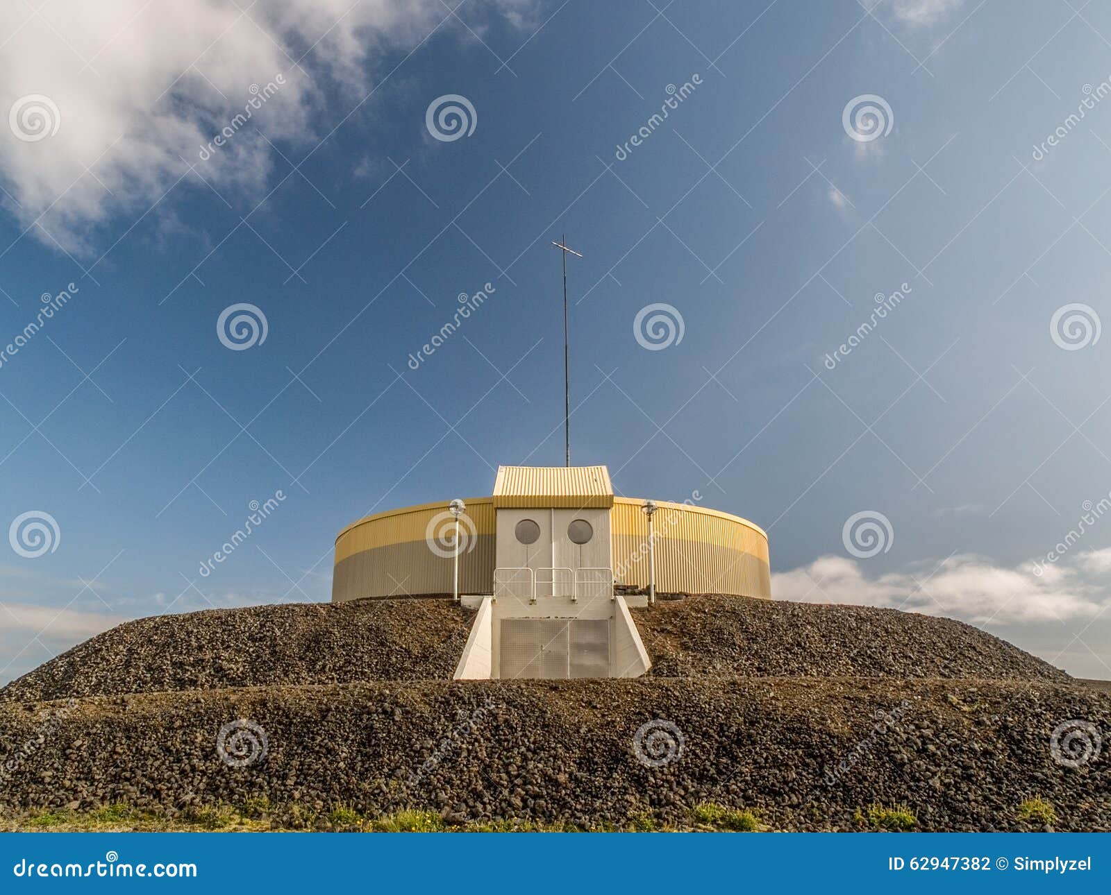 Round Building Iceland stock photo. Image of building - 62947382