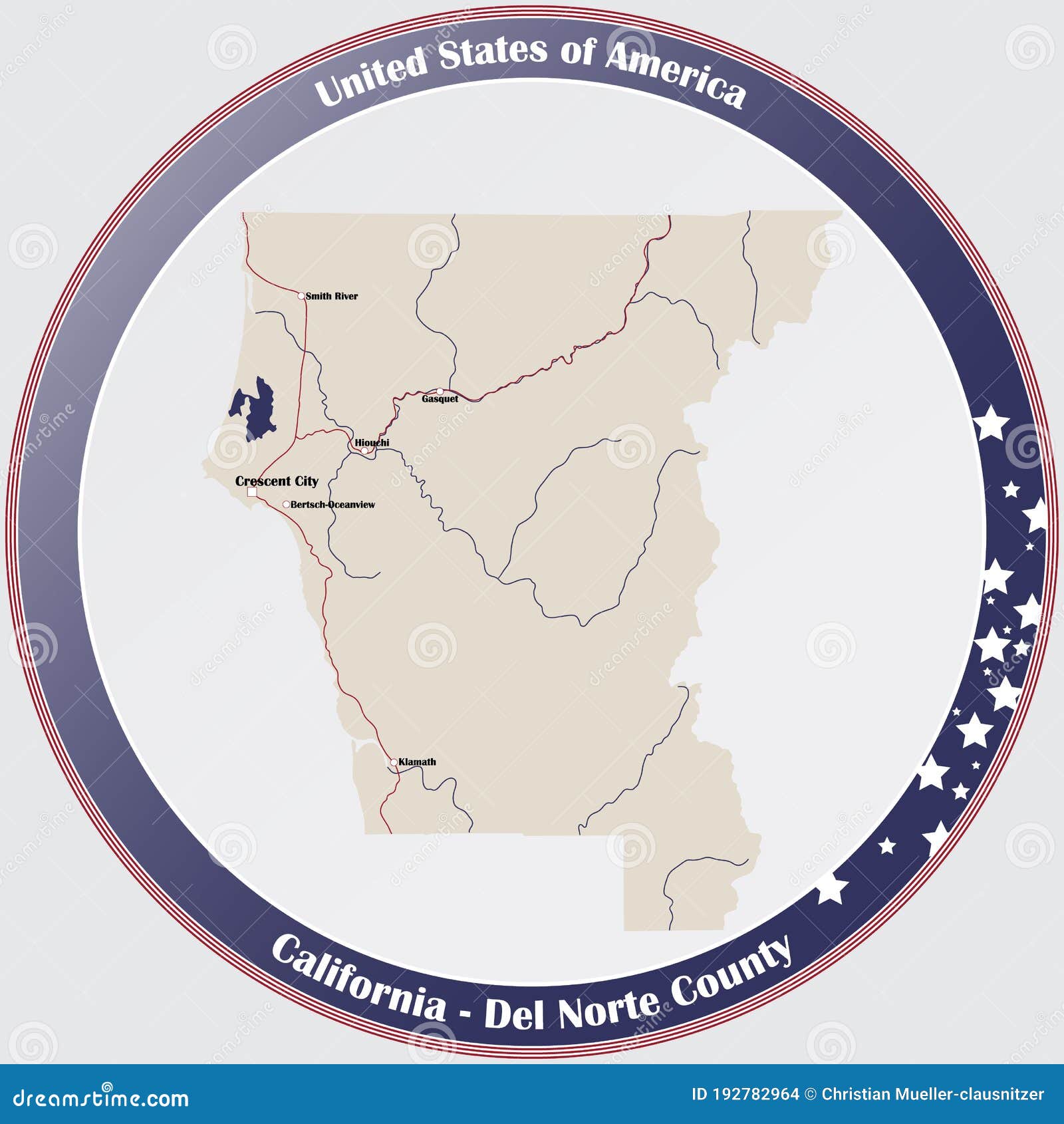 map of del norte county in california