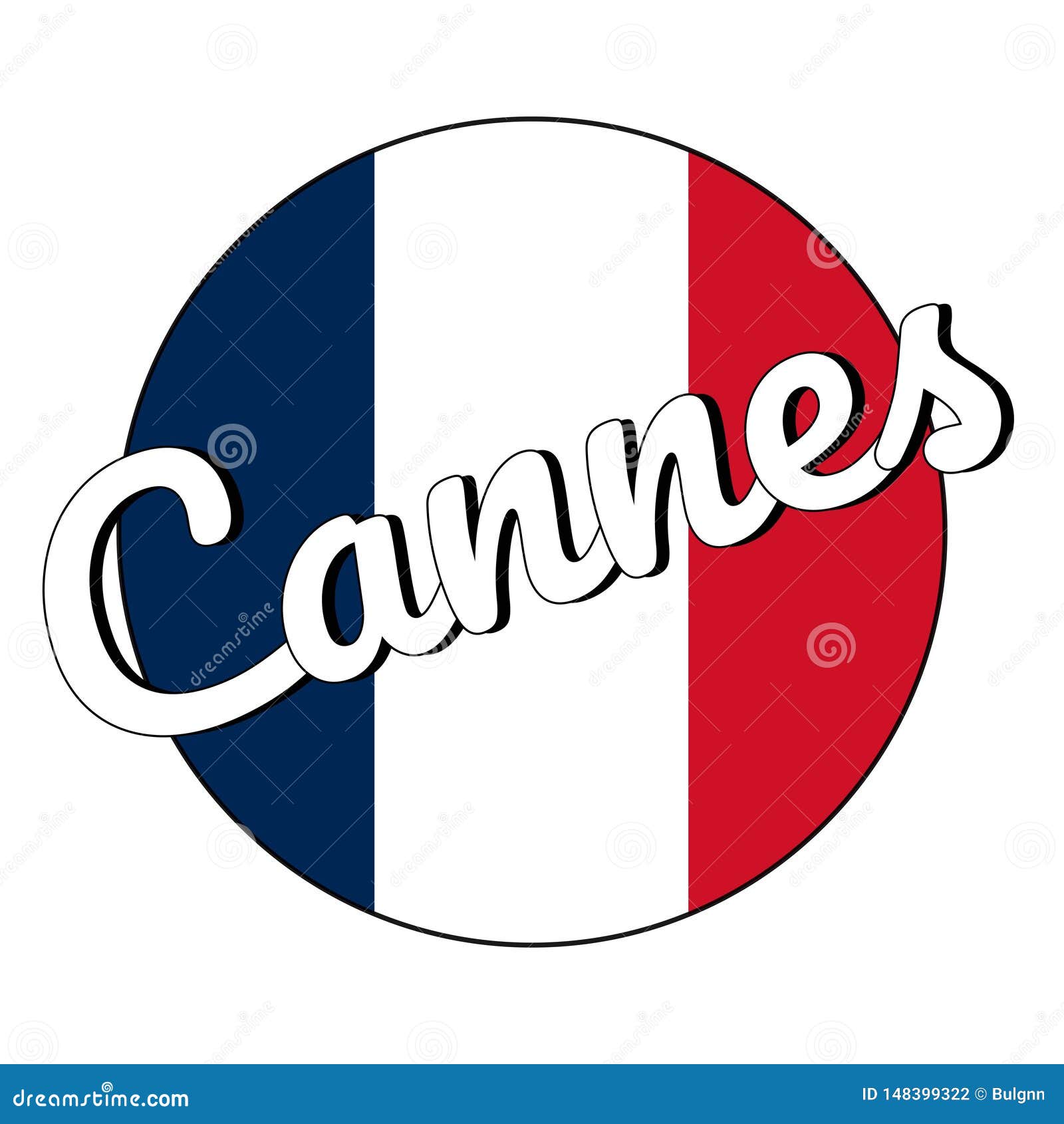 Round Button Icon Of National Flag Of France With Red White And