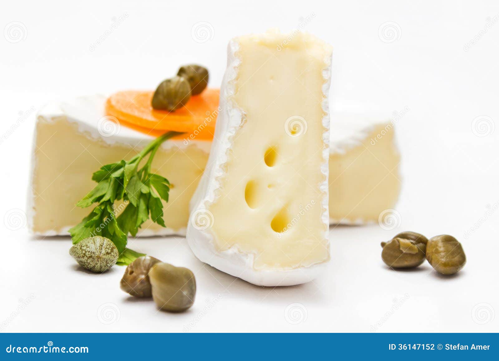 Round Camembert, Brie Cheese with a Cut Out Piece Stock Photo Image