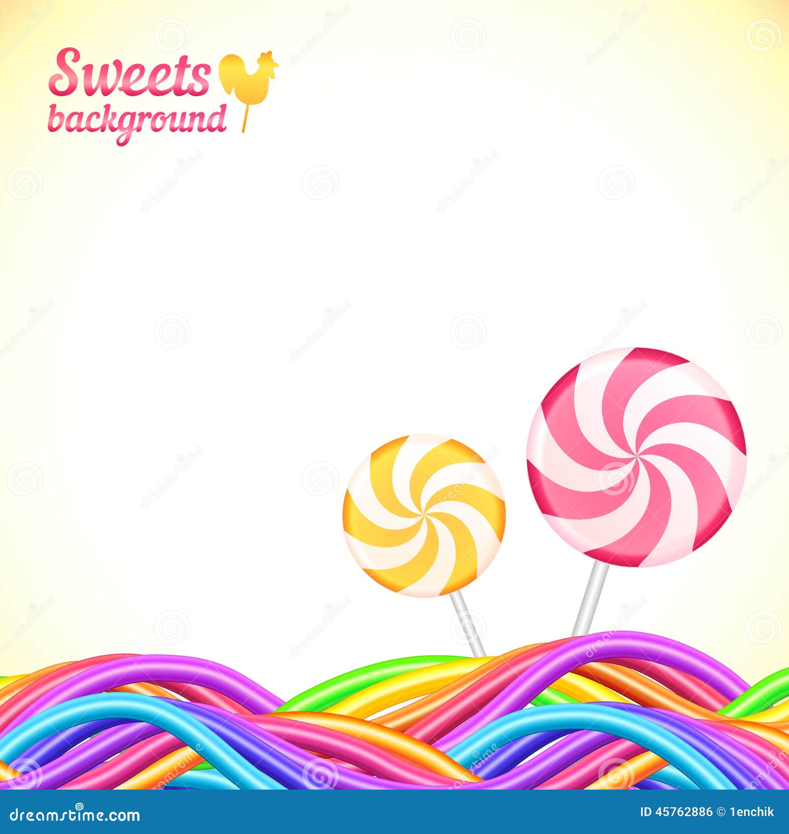 Round Candy Rainbow Colors Sweets Background Stock Vector