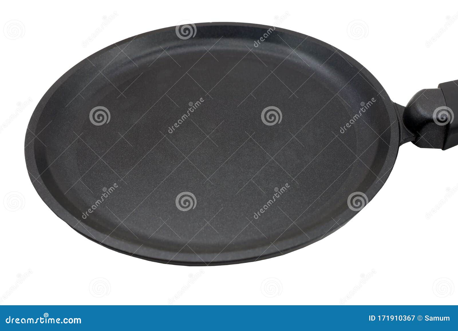 Round Cast Iron Griddle Pan Isolated on White Stock Image Image of