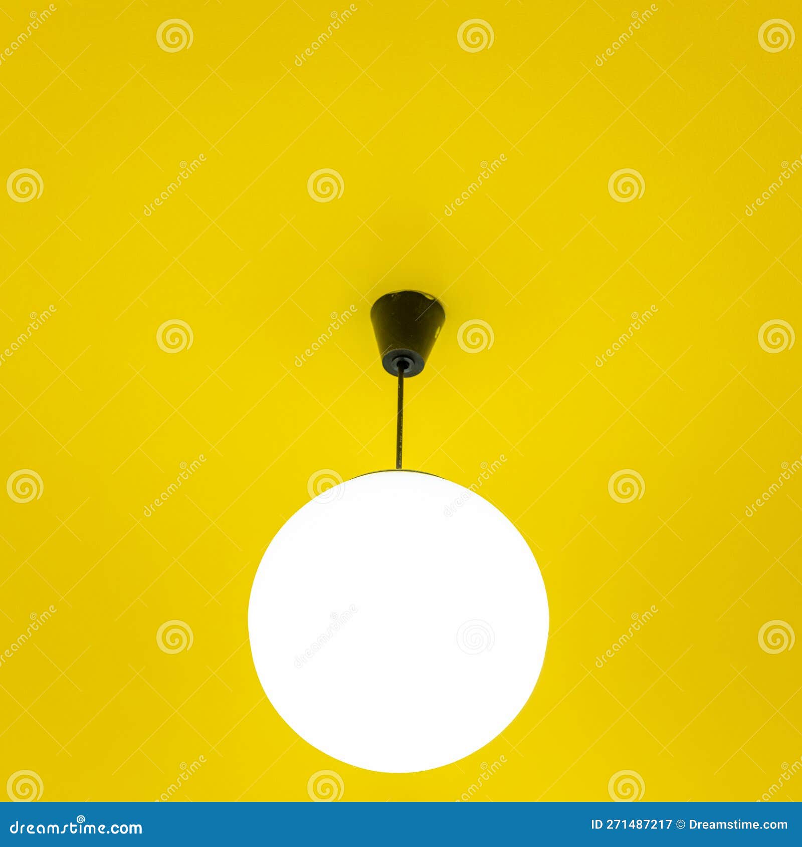 Round Ceiling Light.with Yellow Background Stock Image Image of