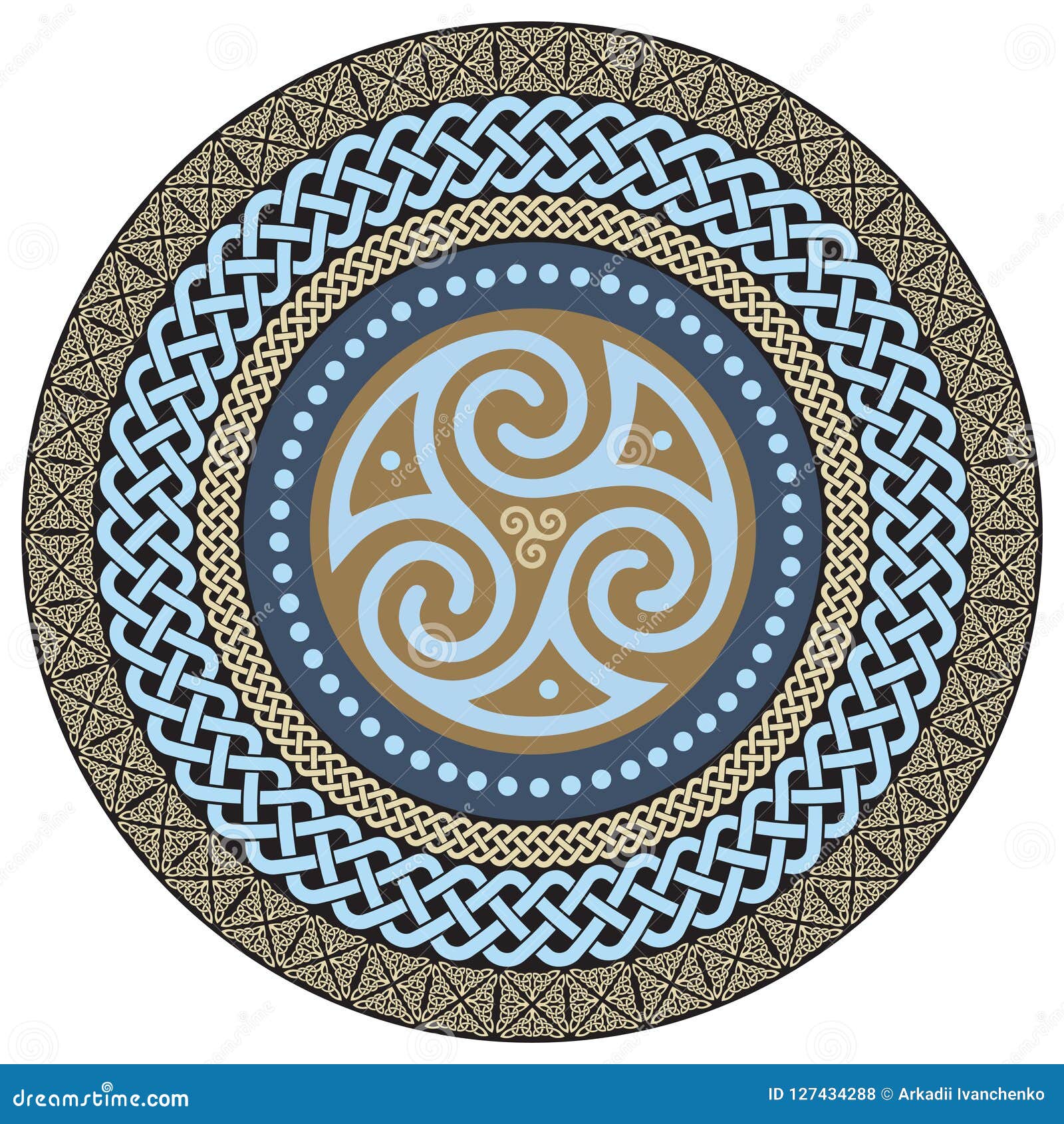 Round Celtic Design. Ancient Celtic Magic Mandala Stock ...