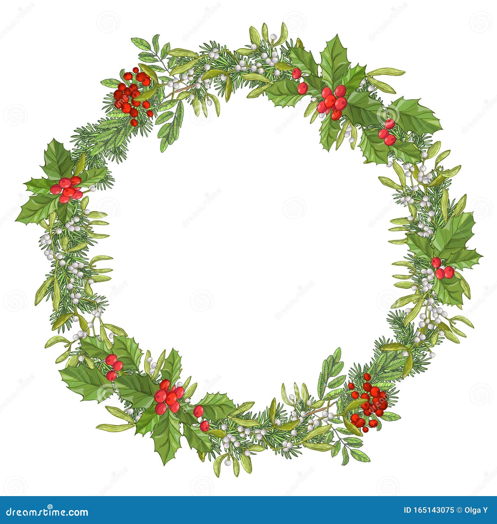 Festive Red Berry Foliage Holiday Wreath