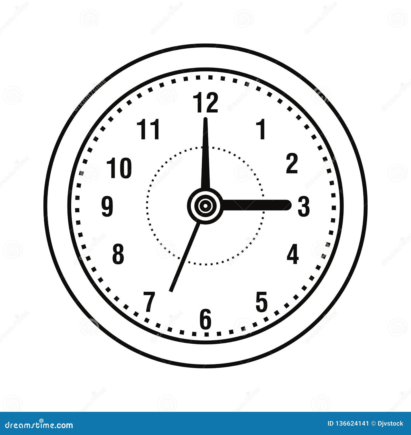 Round Clock Accessory on White Background Stock Vector - Illustration ...