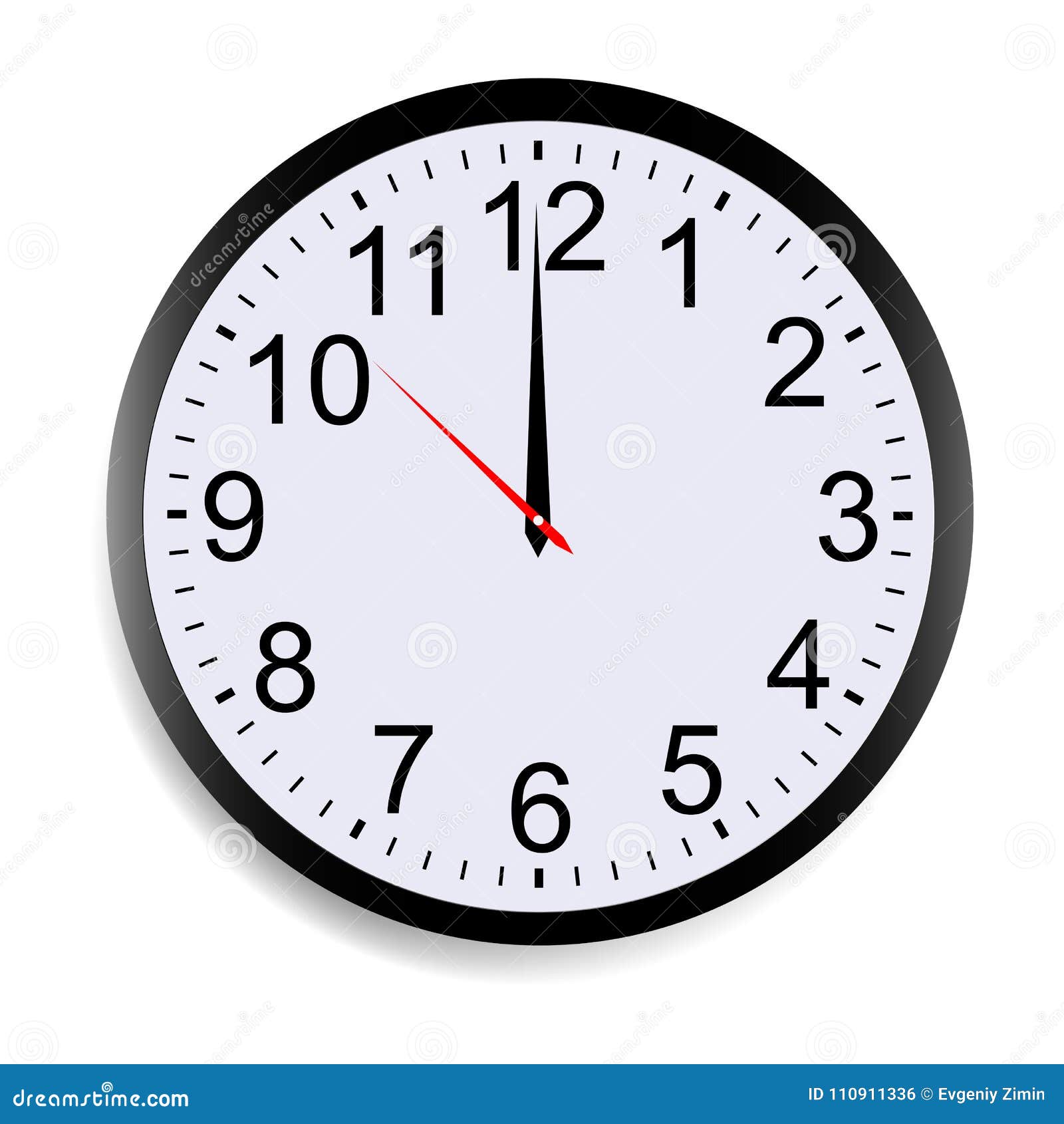 round clock face showing twelve o`clock