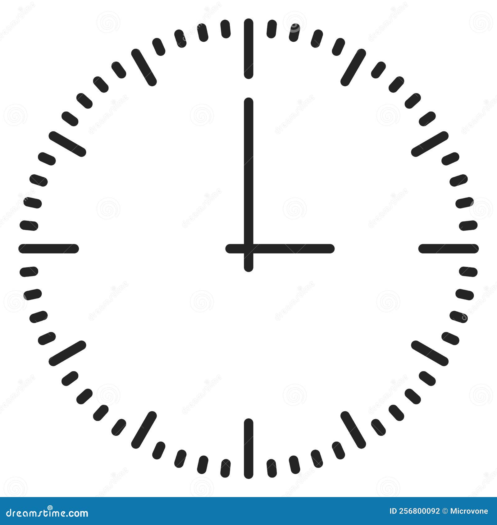 Round Clock Face. Time Scale Line Icon Stock Vector Illustration of