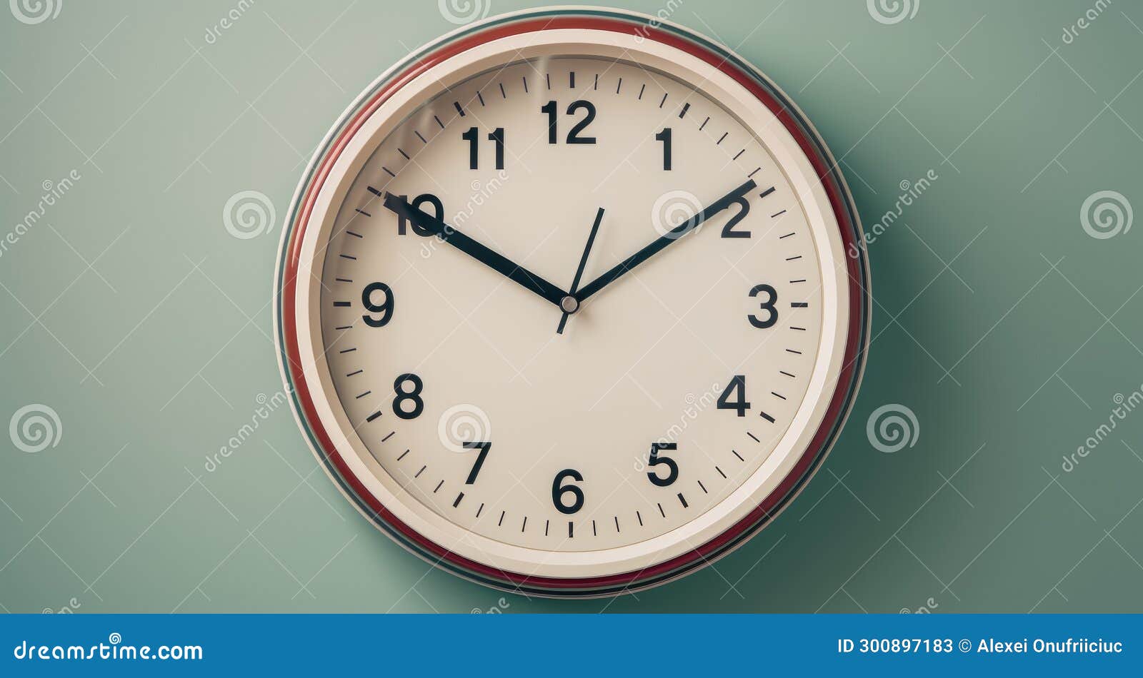 A Round Clock on the Wall. Time. Office Clock Stock Illustration