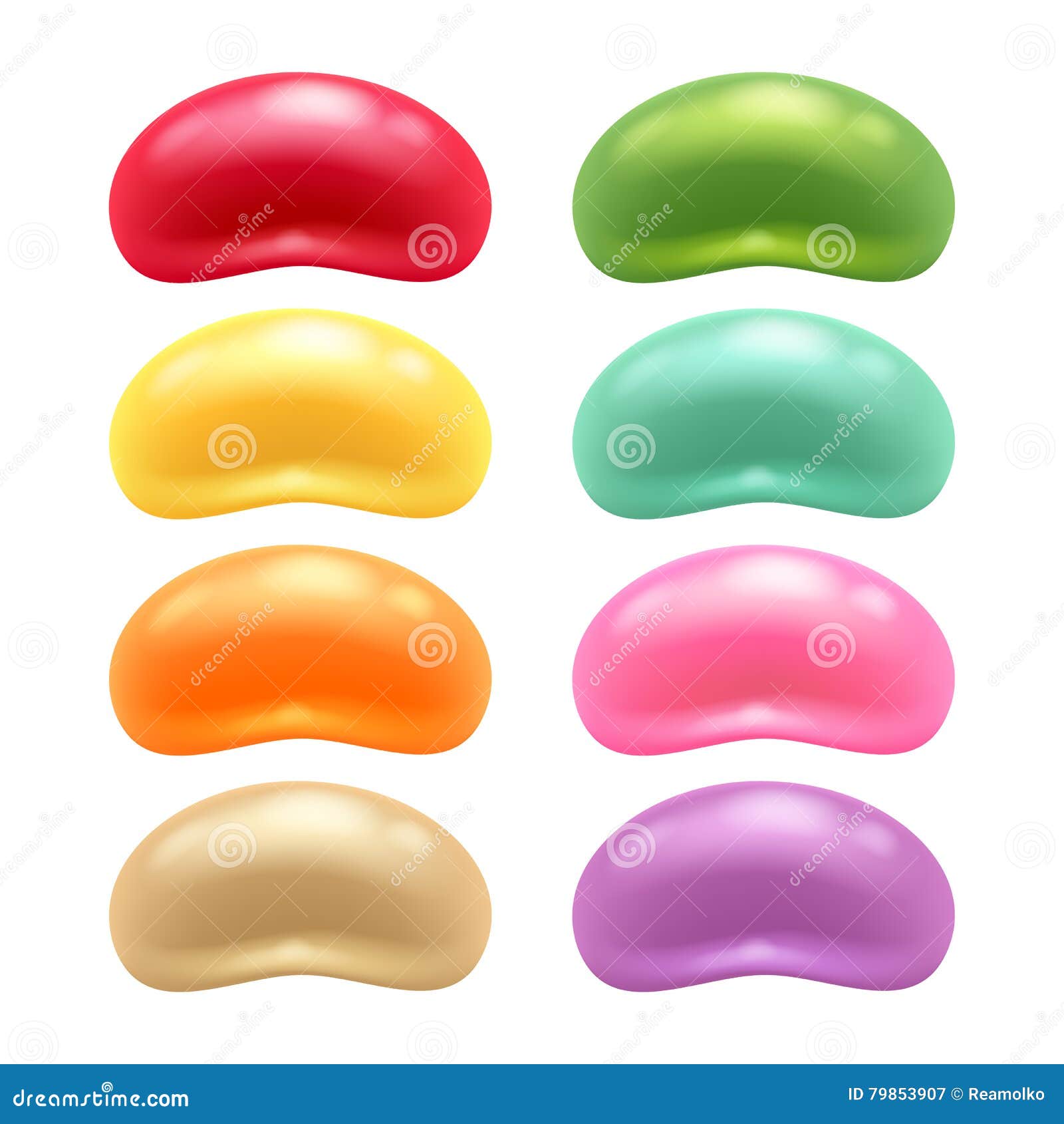 round colorful jelly beans set.