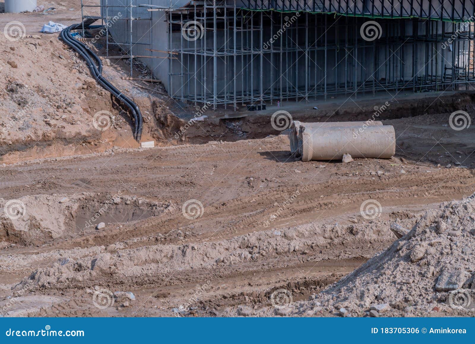 Round Concrete Culvert Sections Stock Photo - Image of field, asia ...